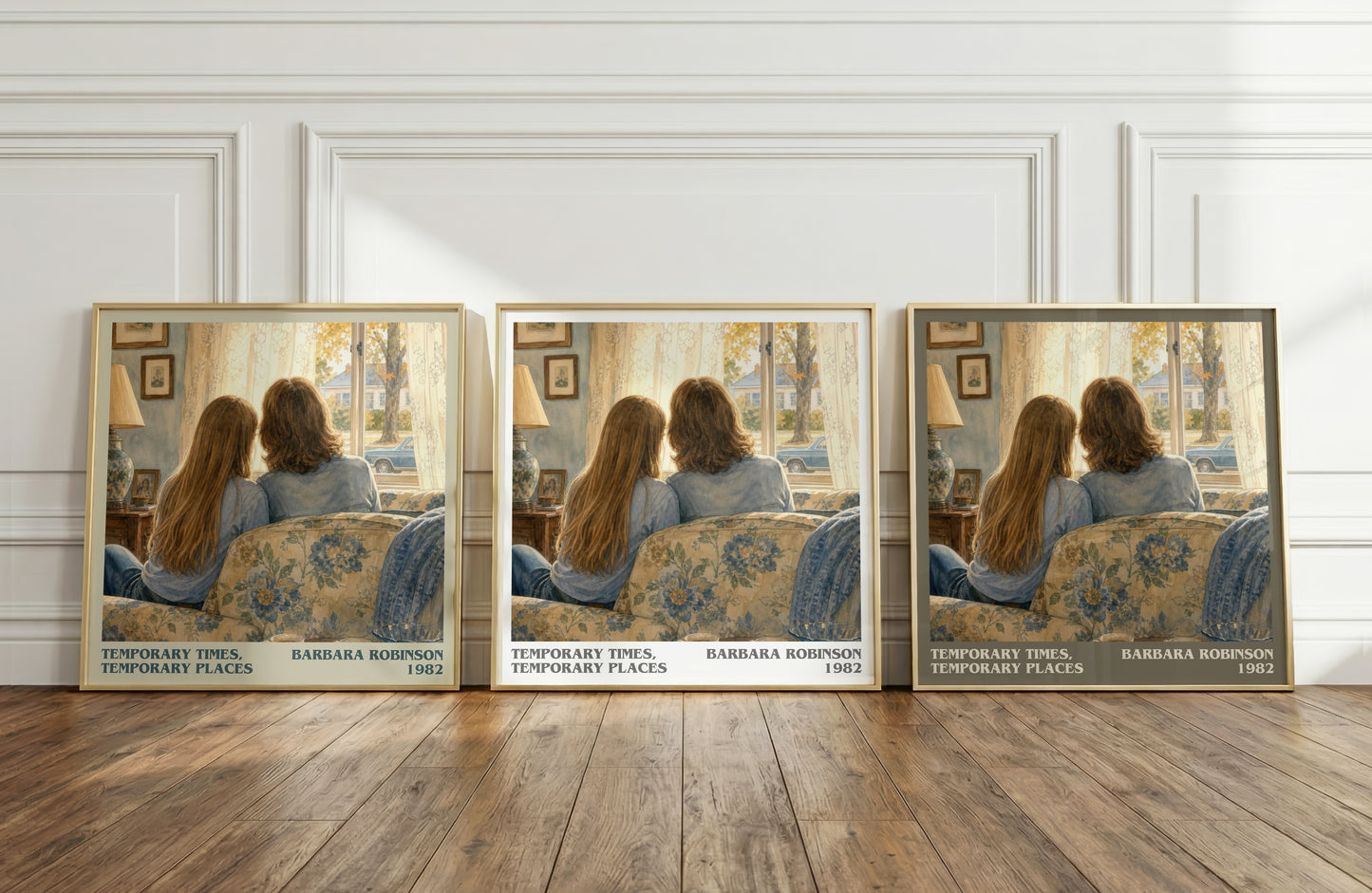 Temporary Times, Temporary Places literary art print colour and style options – Barbara Robinson book art