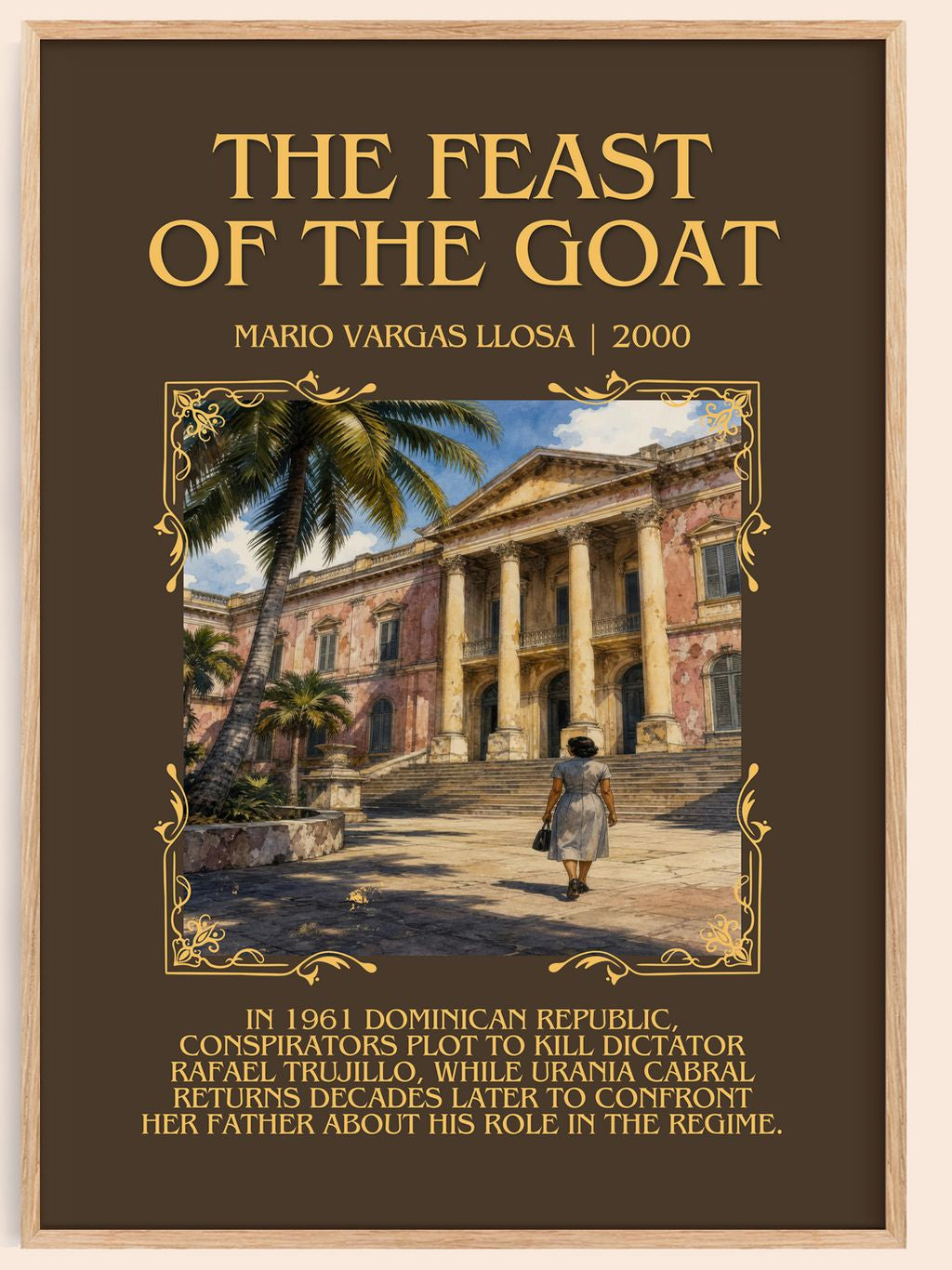 The Feast of the Goat Minimalist Book Poster by Mario Vargas Llosa – book poster