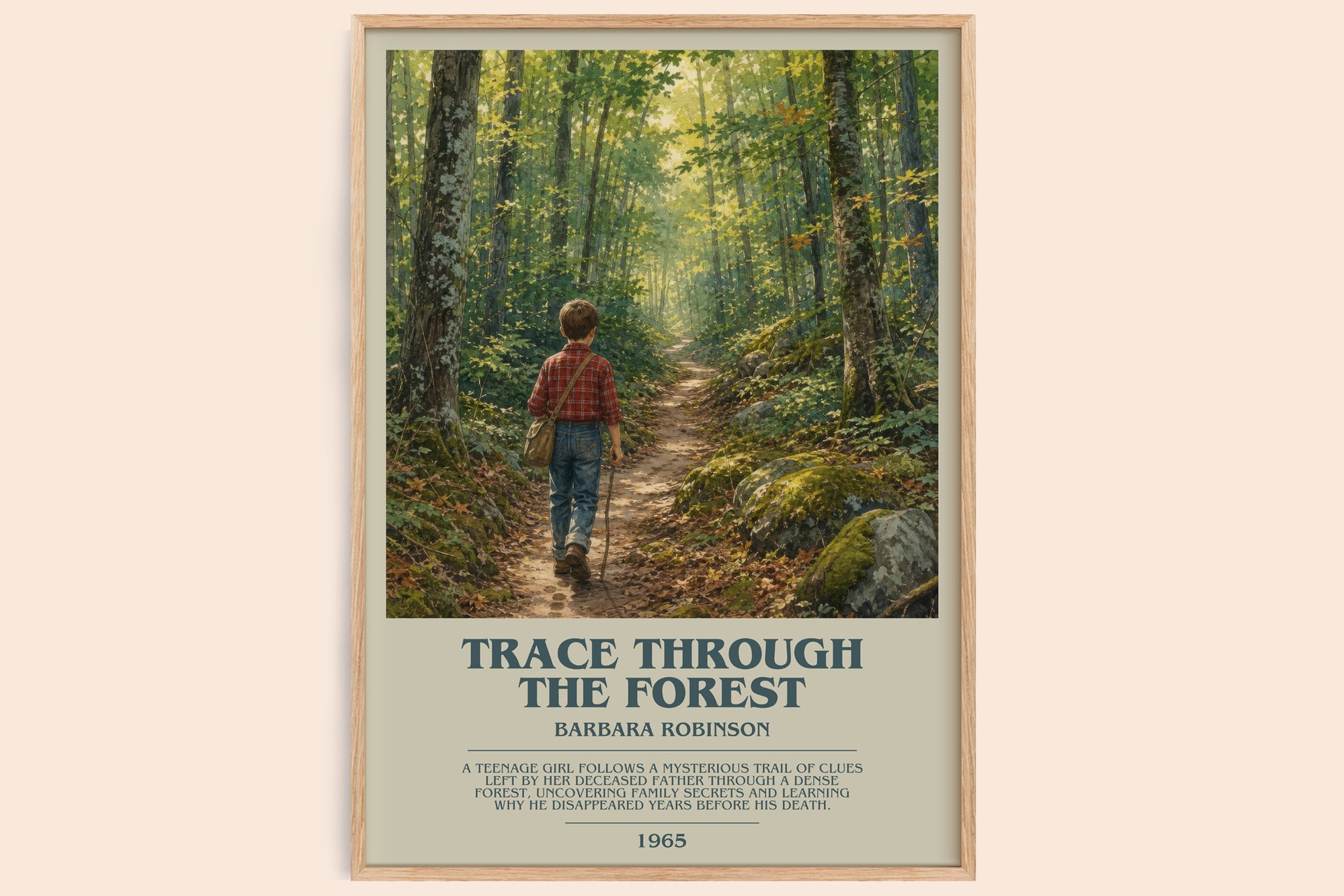 Trace Through The Forest bookish book poster by Barbara Robinson – framed literary art print
