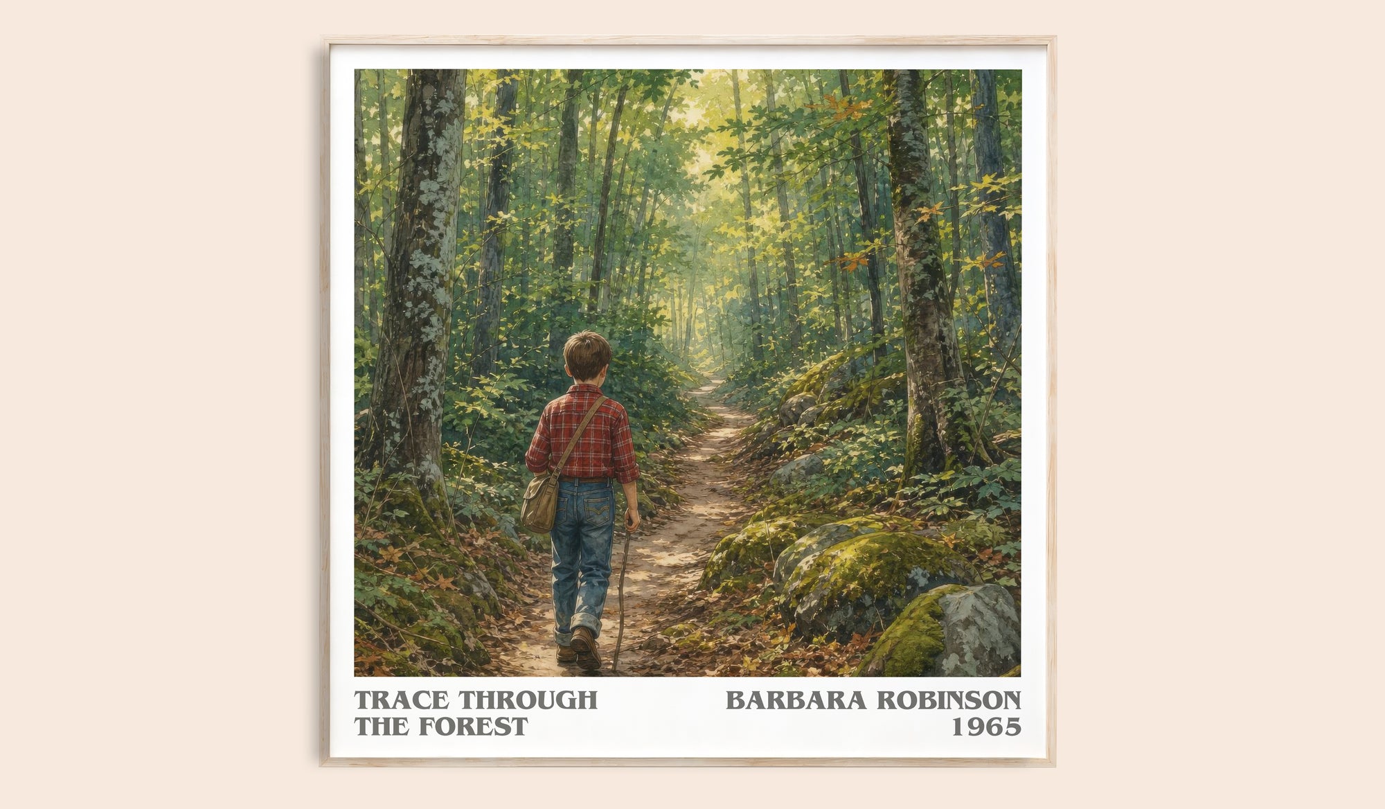 Trace Through The Forest literary book poster by Barbara Robinson – framed literary art print