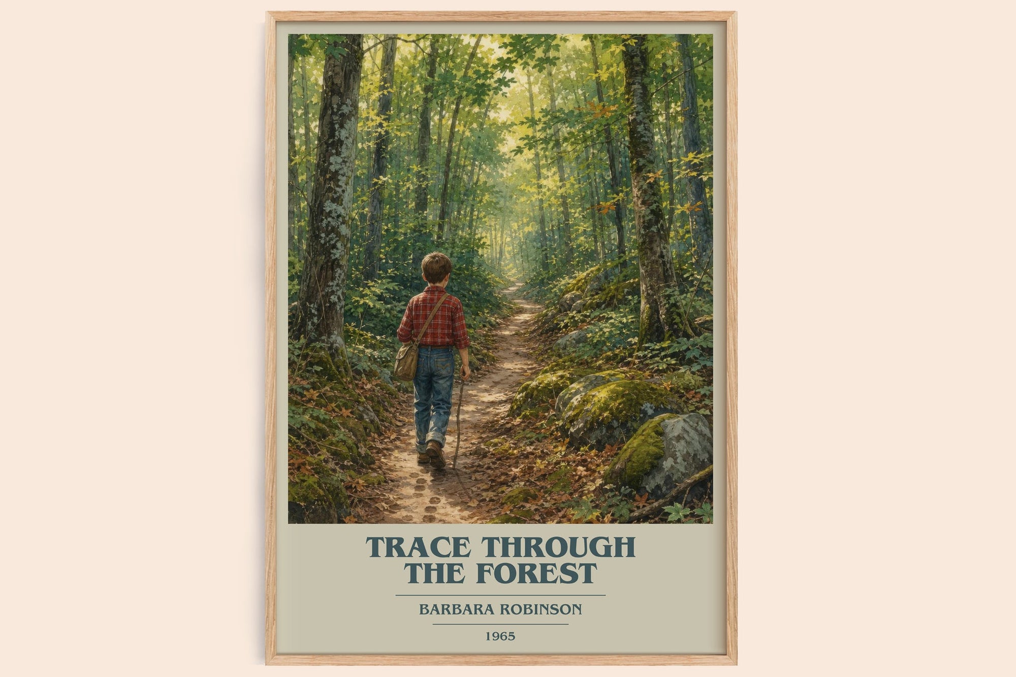 Trace Through The Forest book cover book poster by Barbara Robinson – framed literary art print