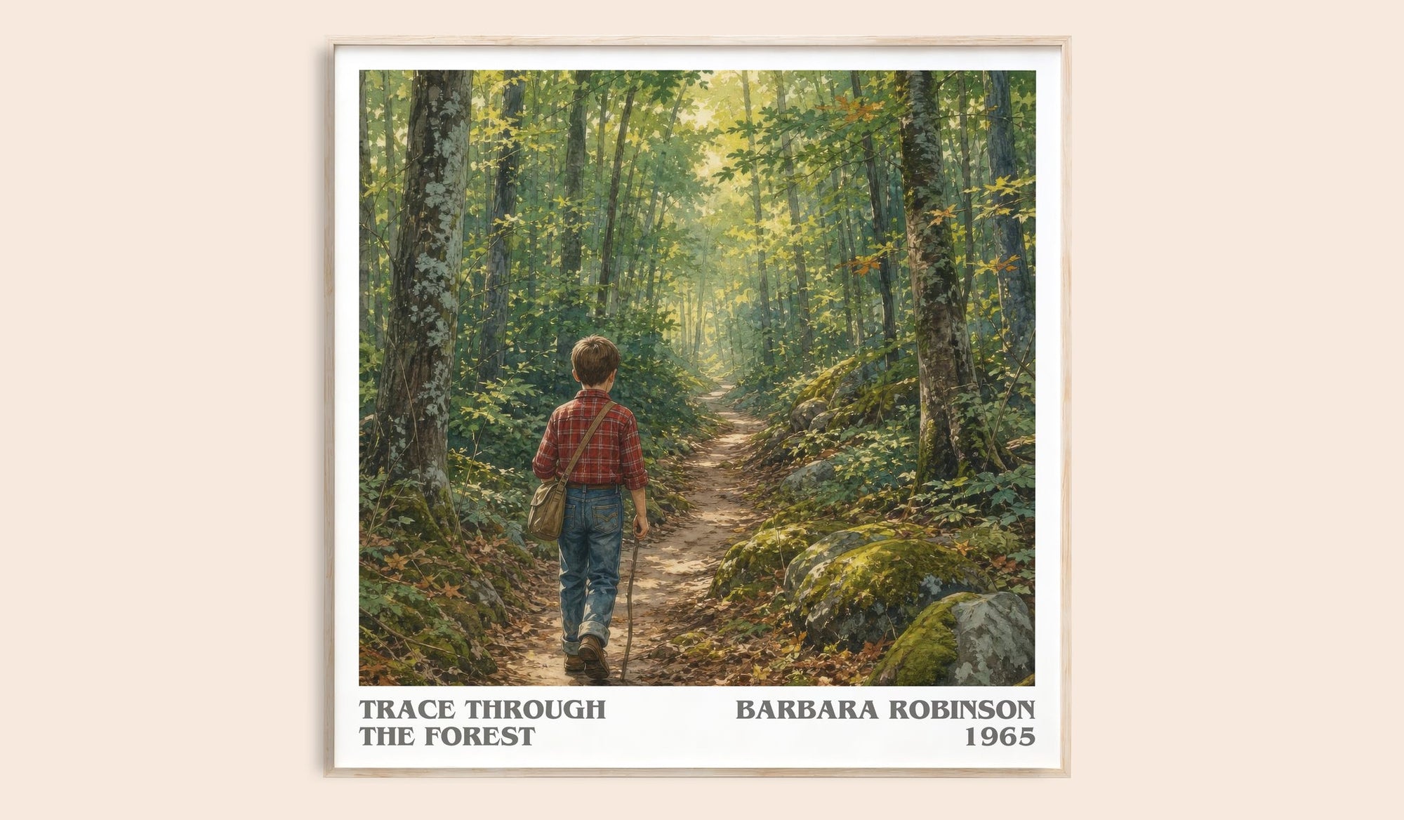 Trace Through The Forest literary book poster by Barbara Robinson – framed literary art print