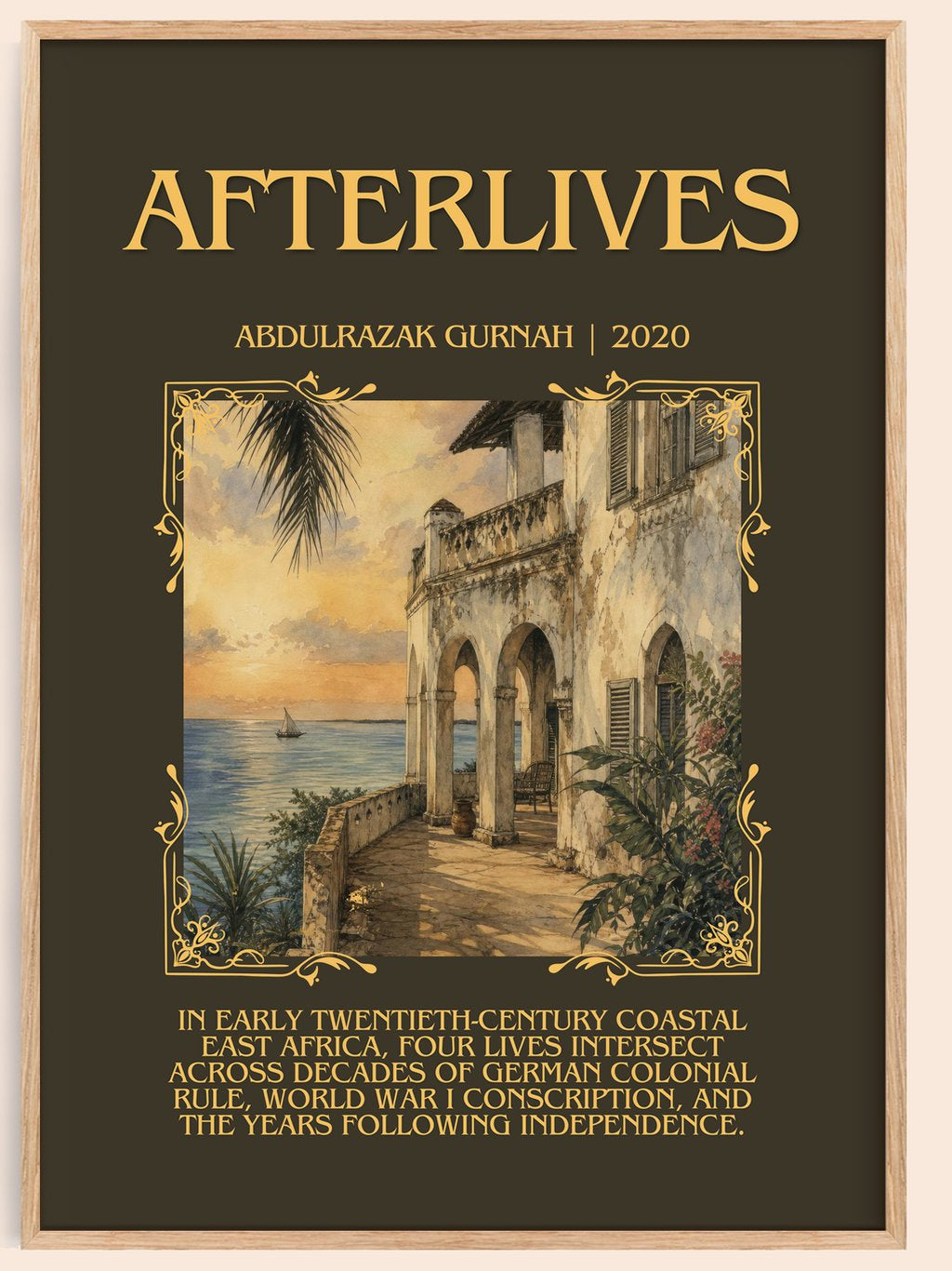 Afterlives Minimalist Book Poster by Abdulrazak Gurnah – book poster