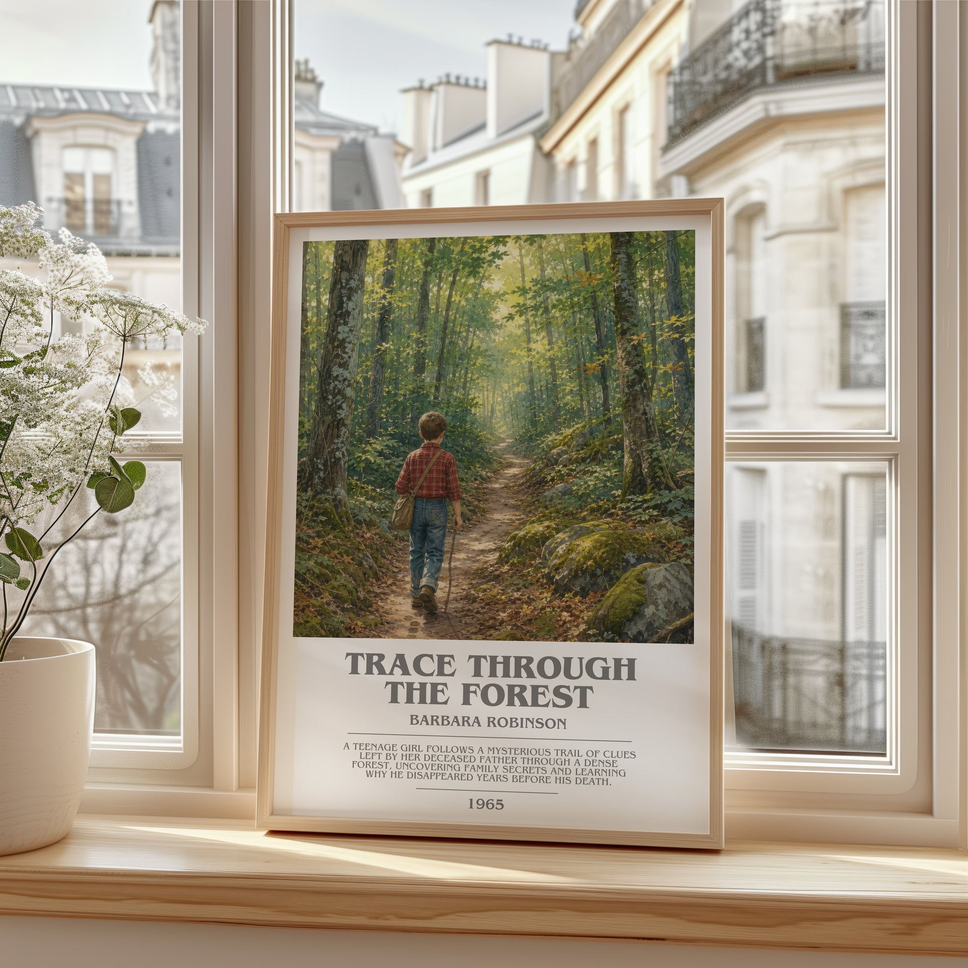 Trace Through The Forest bookish poster colour and style options – Barbara Robinson book art