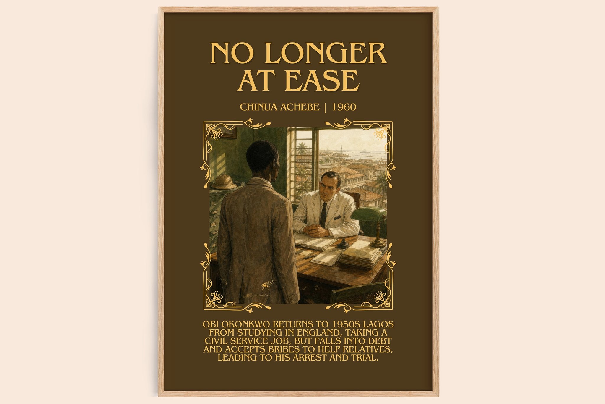 No Longer at Ease Minimalist Book Poster by Chinua Achebe