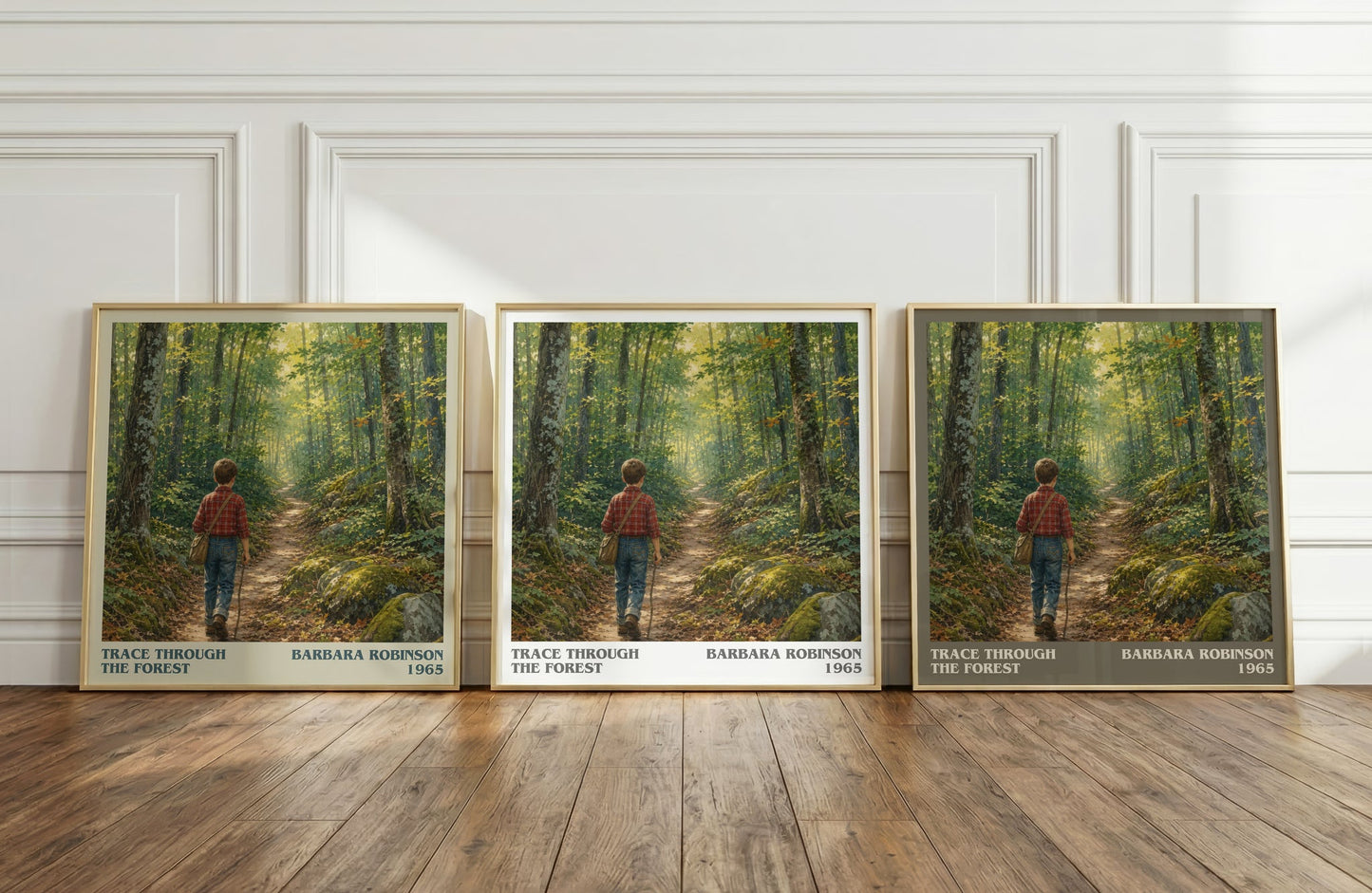 Trace Through The Forest literary art print colour and style options – Barbara Robinson book art