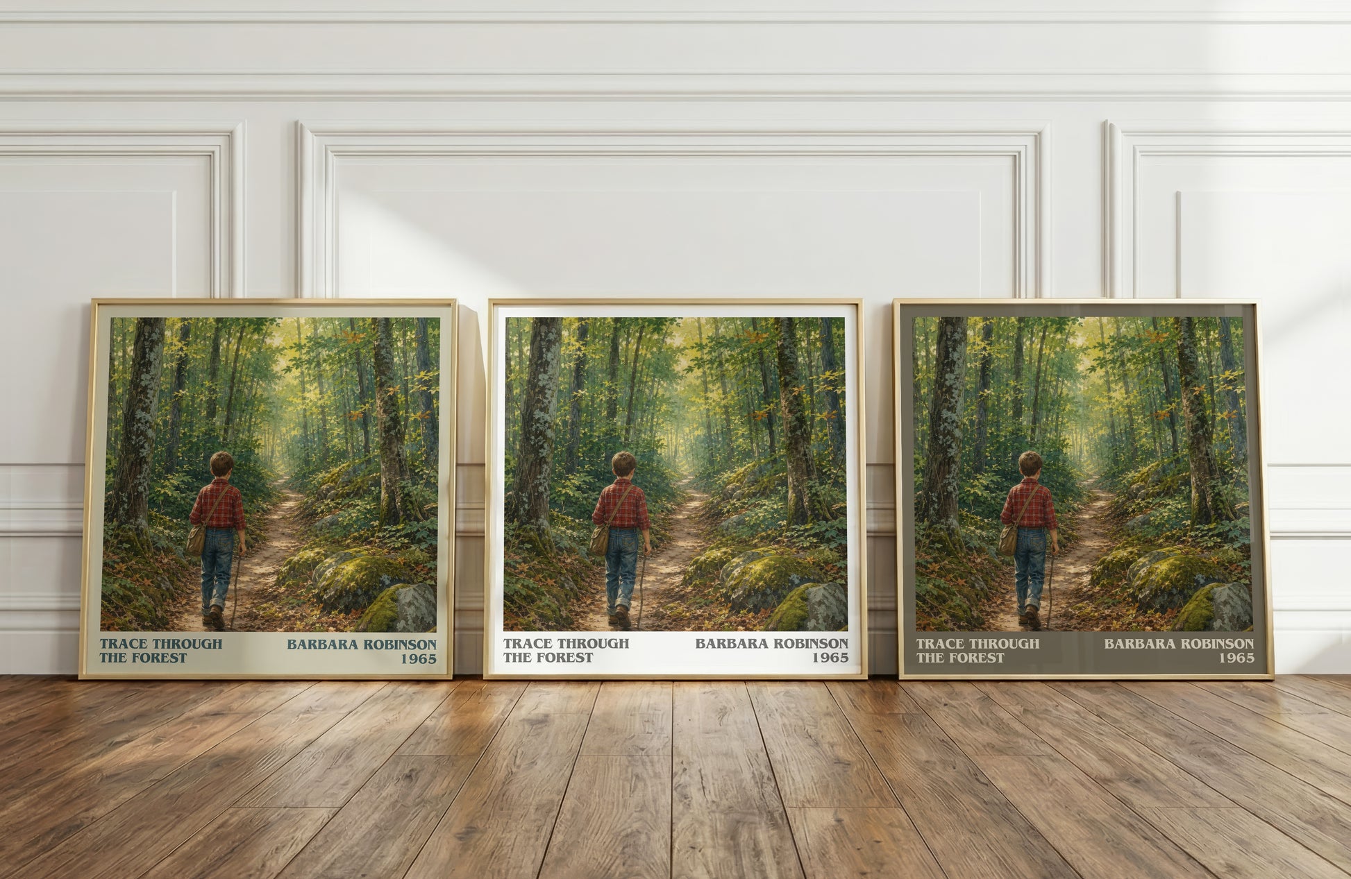 Trace Through The Forest literary art print colour and style options – Barbara Robinson book art