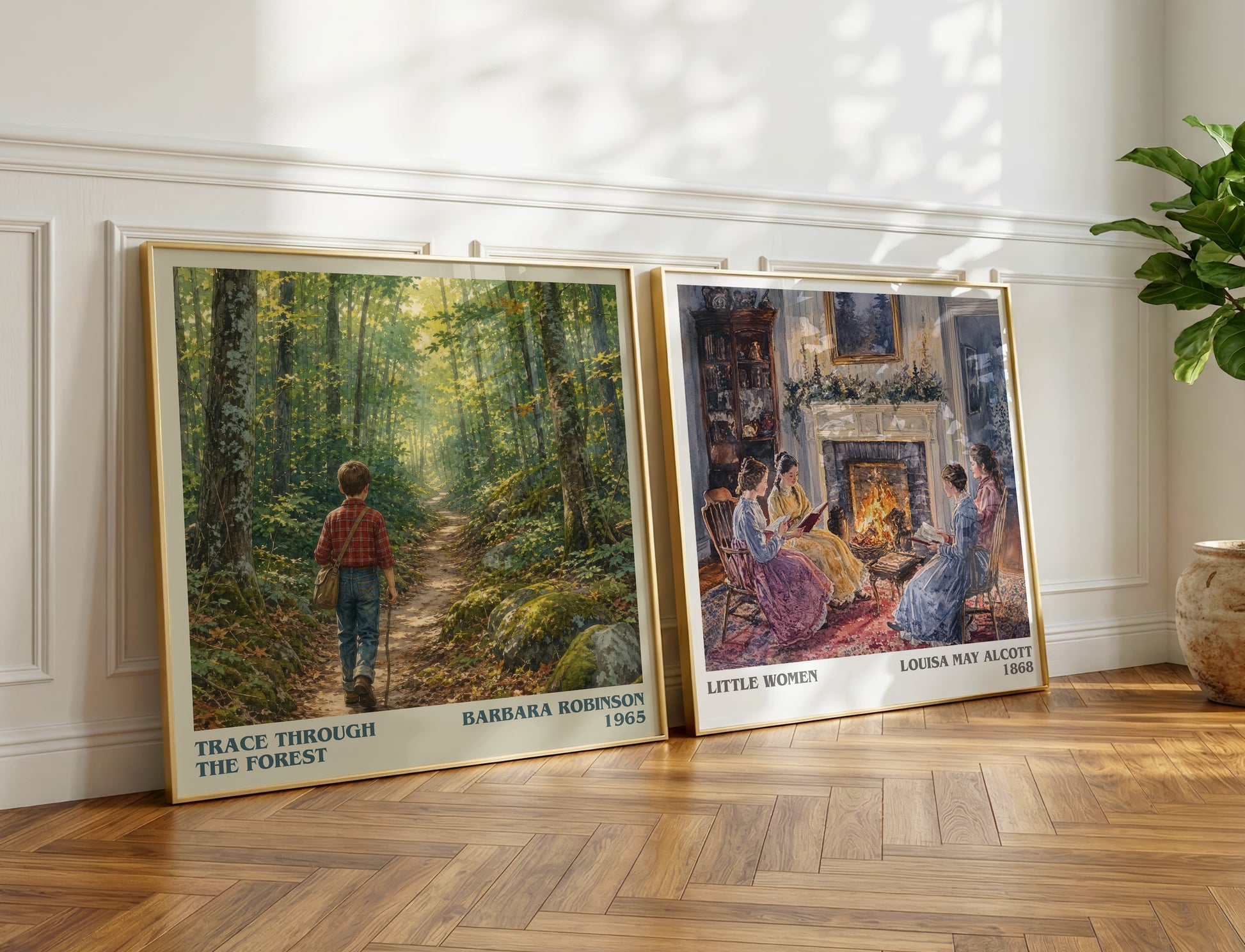 Trace Through The Forest literary print on bookshelf – Barbara Robinson fan gift