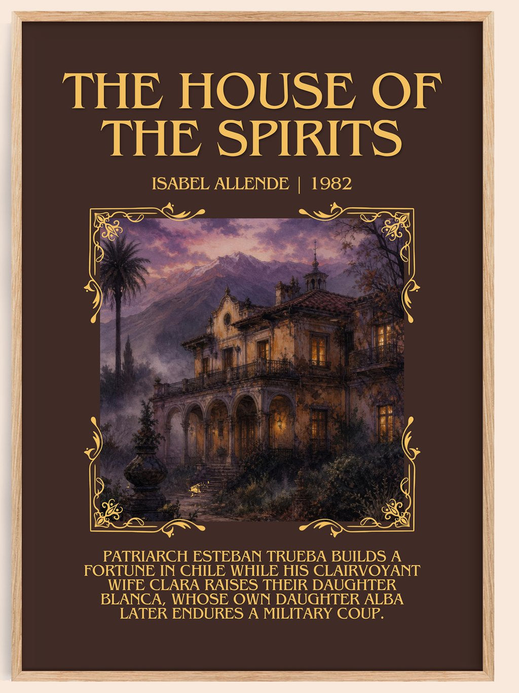 The House of the Spirits Minimalist Book Poster by Isabel Allende – book poster