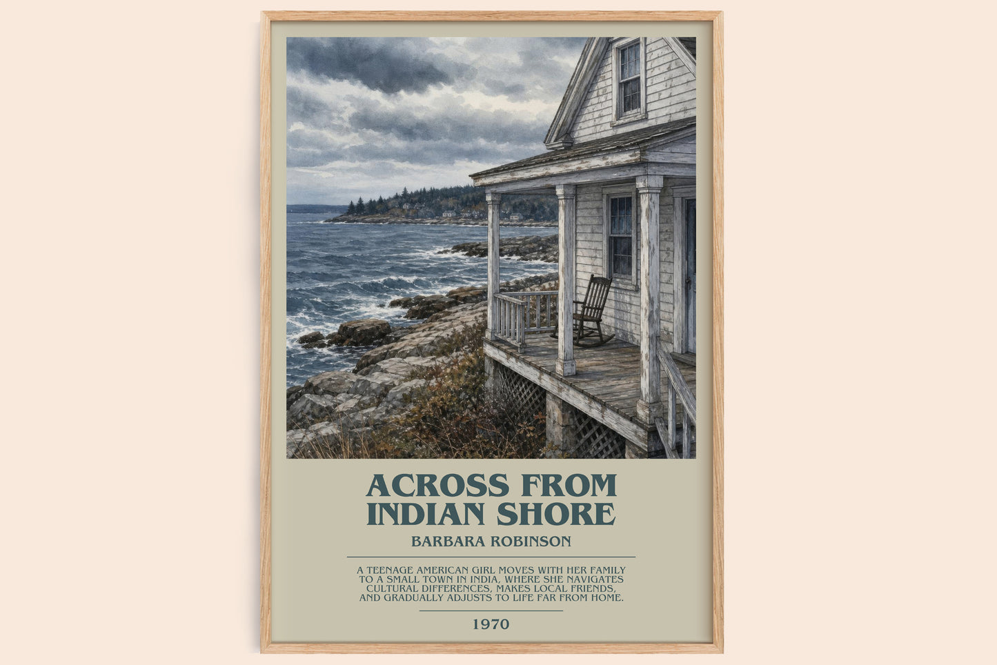 Across From Indian Shore bookish book poster by Barbara Robinson – framed literary art print