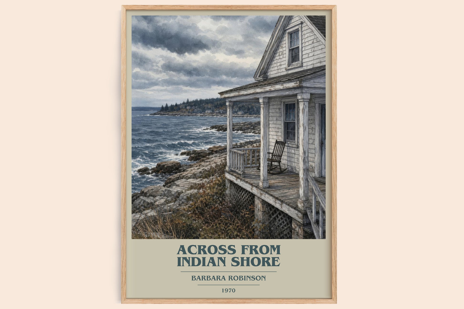 Across From Indian Shore book cover book poster by Barbara Robinson – framed literary art print
