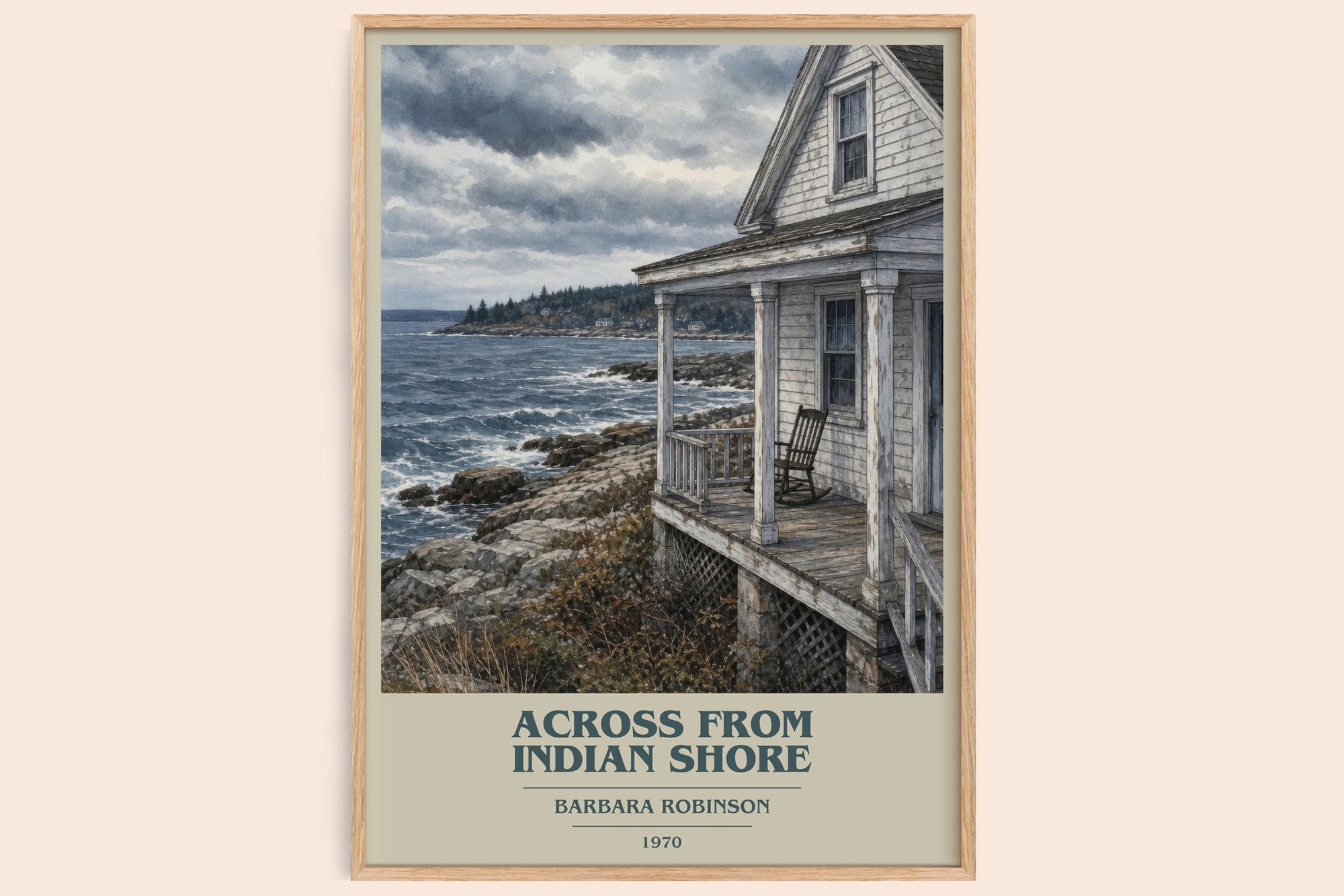 Across From Indian Shore book cover book poster by Barbara Robinson – framed literary art print