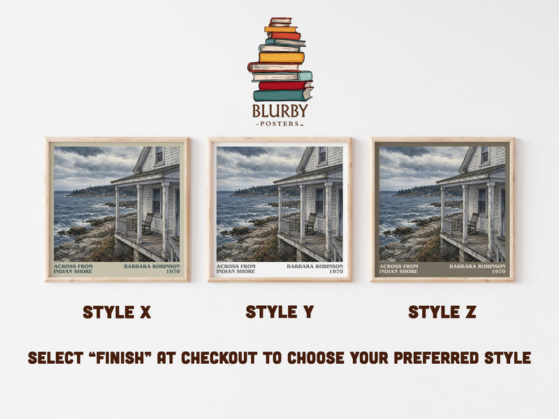 Across From Indian Shore literary print in frame leaning in hallway – childrens wall art