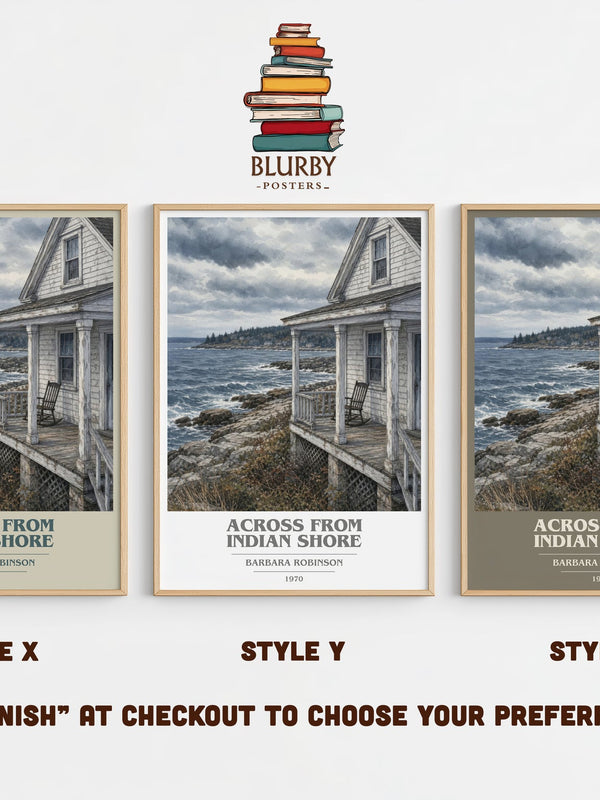 Across From Indian Shore book cover print in frame leaning in hallway – childrens wall art