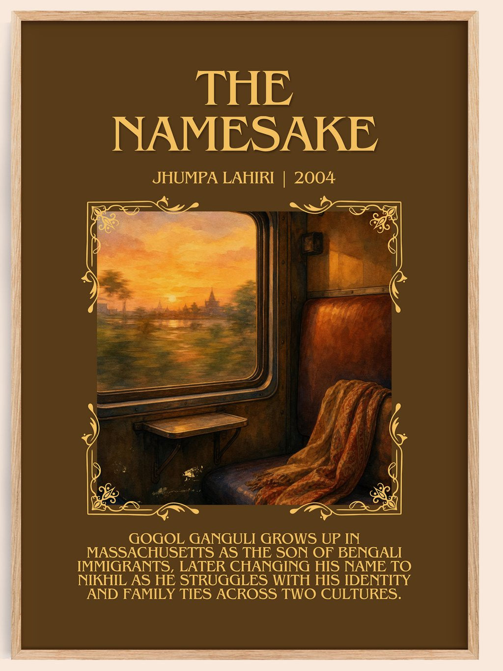 The Namesake Minimalist Book Poster by Jhumpa Lahiri – book poster