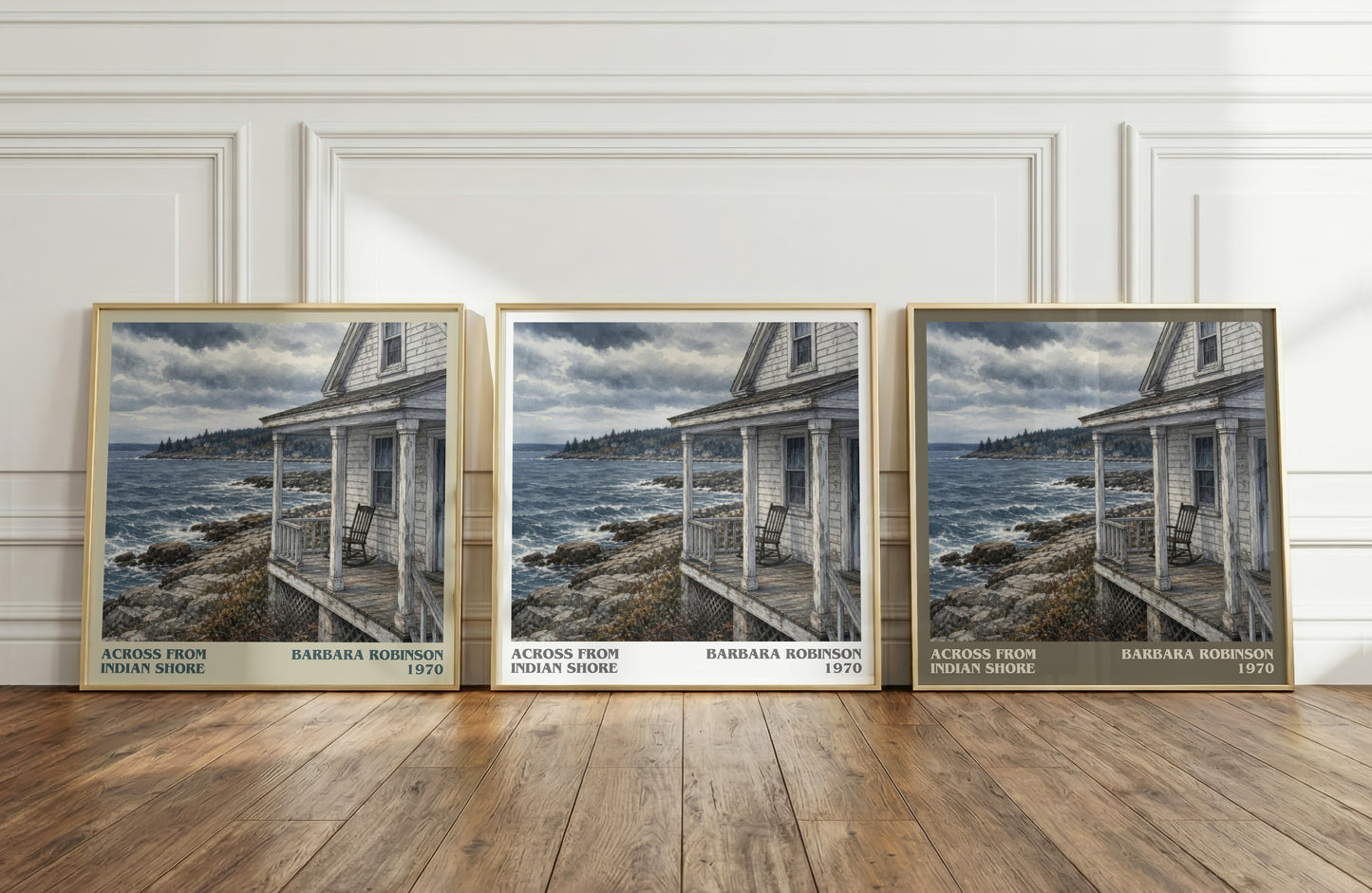 Across From Indian Shore literary art print colour and style options – Barbara Robinson book art