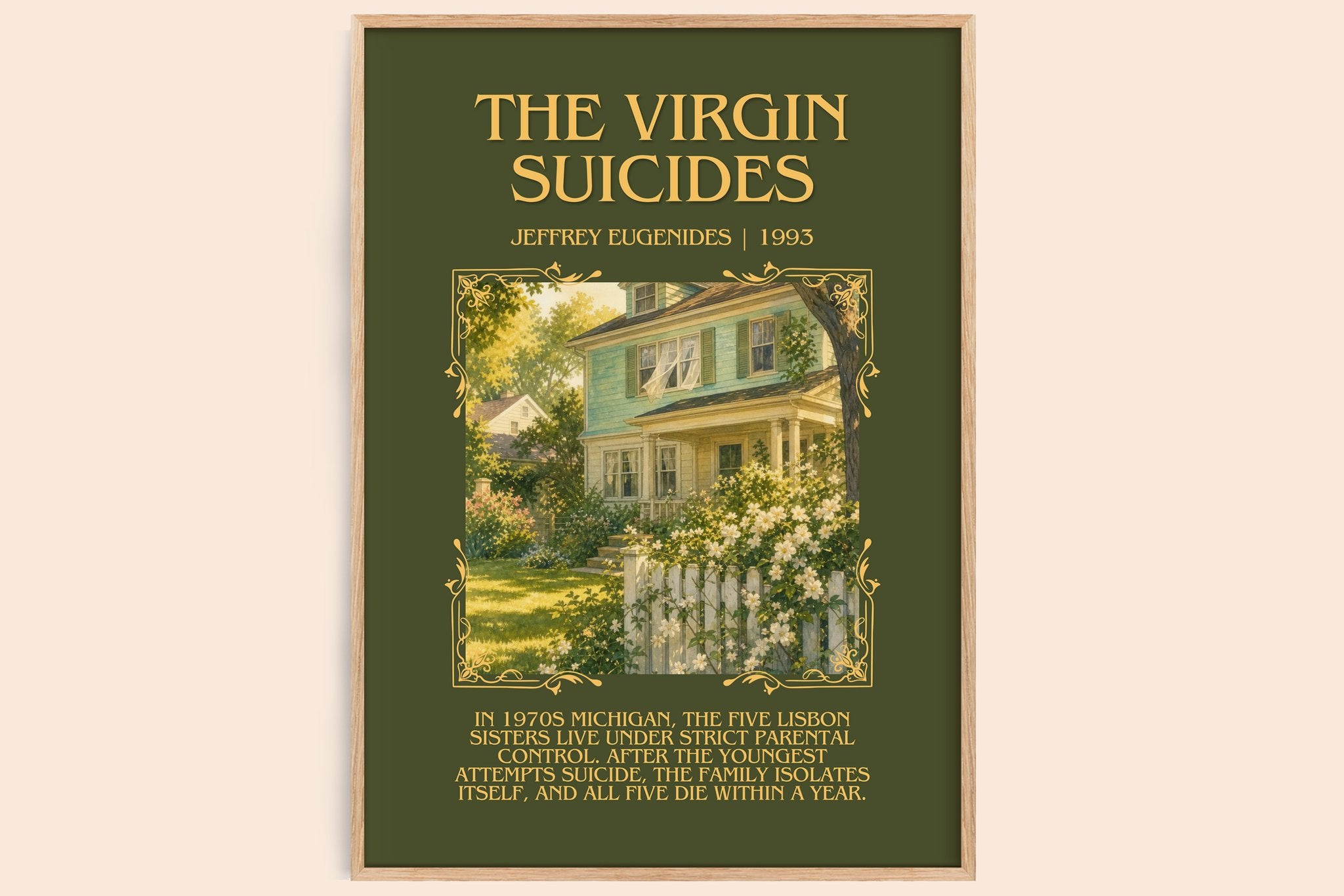 The Virgin Suicides Minimalist Book Poster by Jeffrey Eugenides