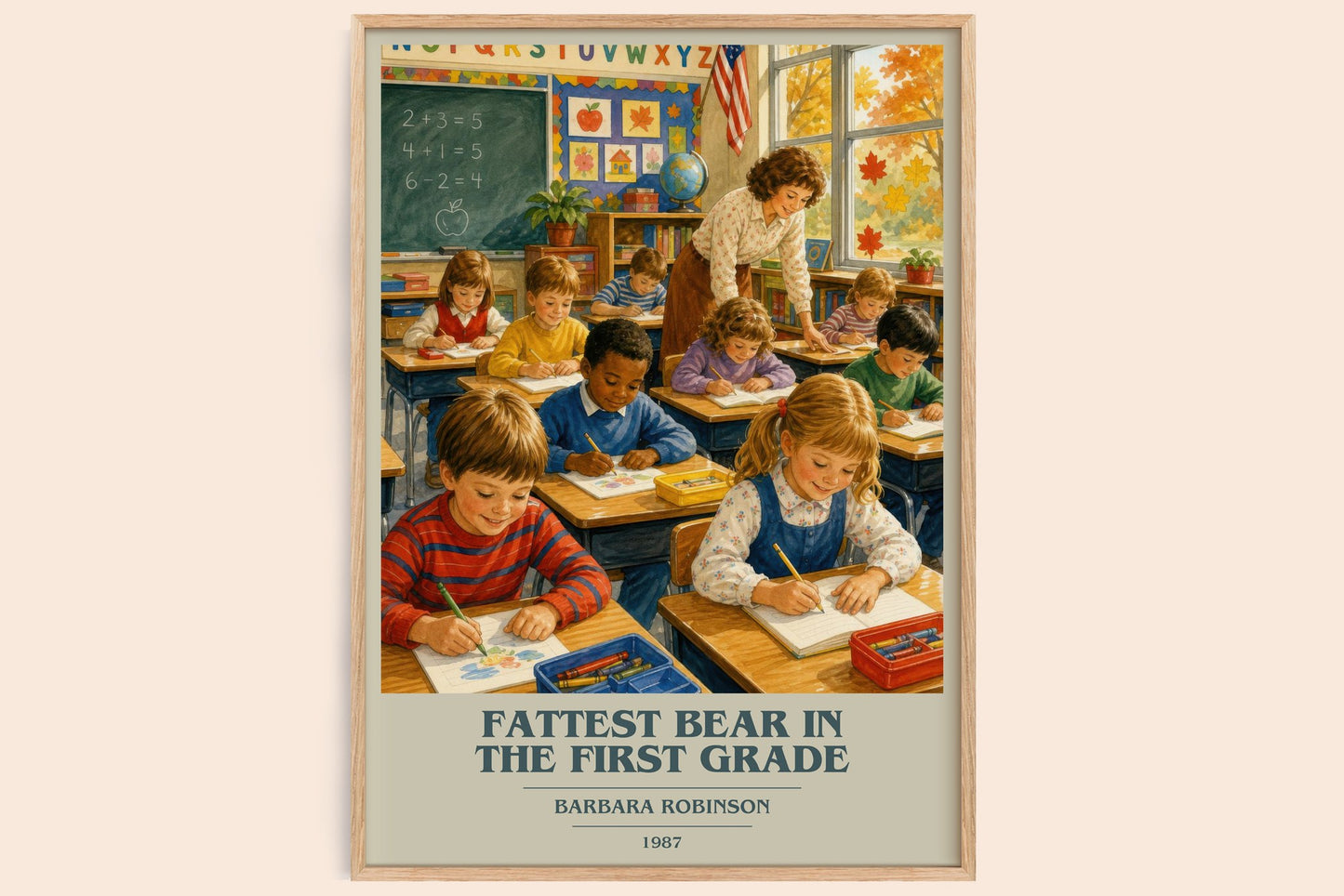 Fattest Bear In The First Grade book cover book poster by Barbara Robinson – framed literary art print