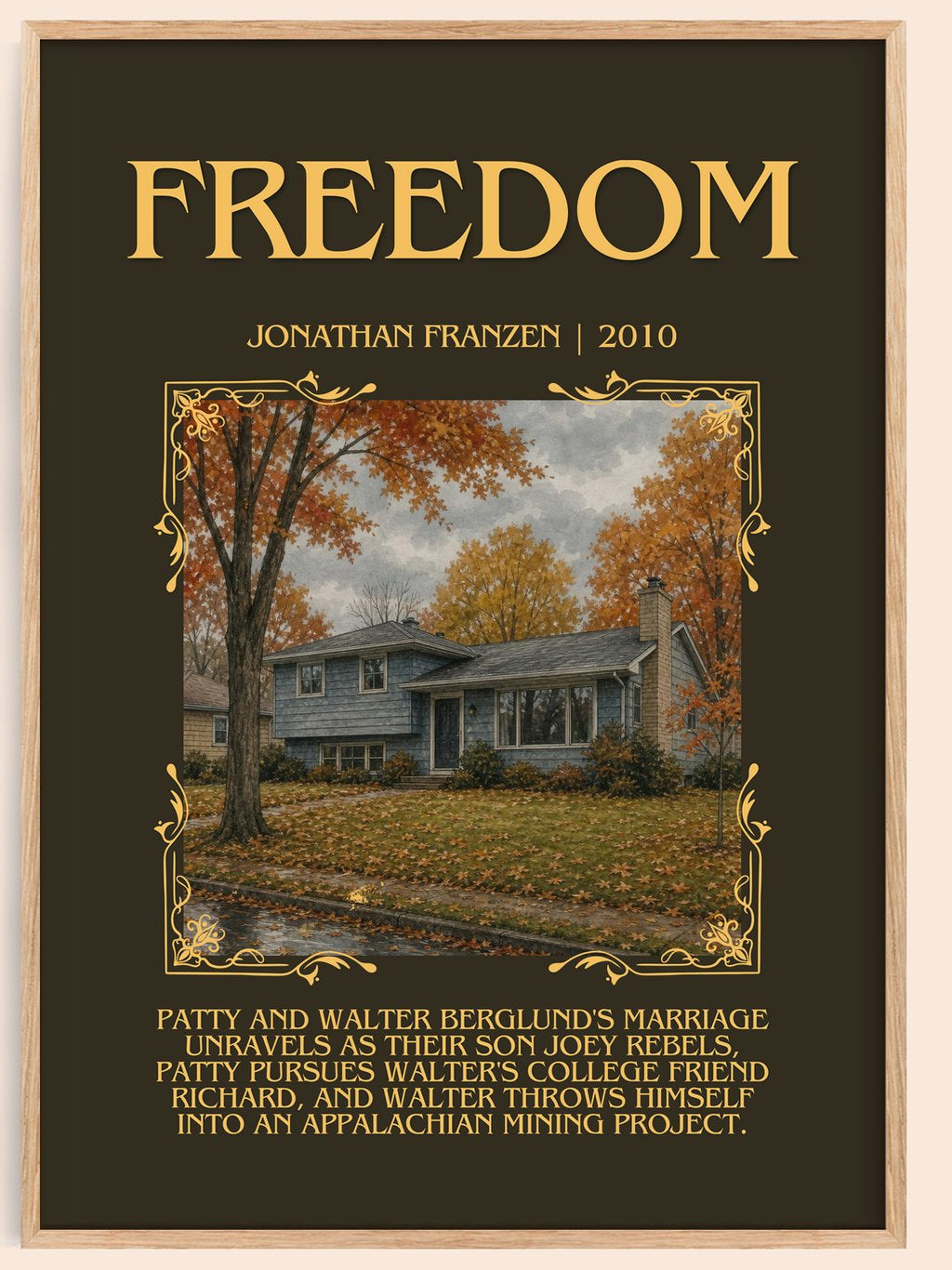 Freedom Minimalist Book Poster by Jonathan Franzen – book poster
