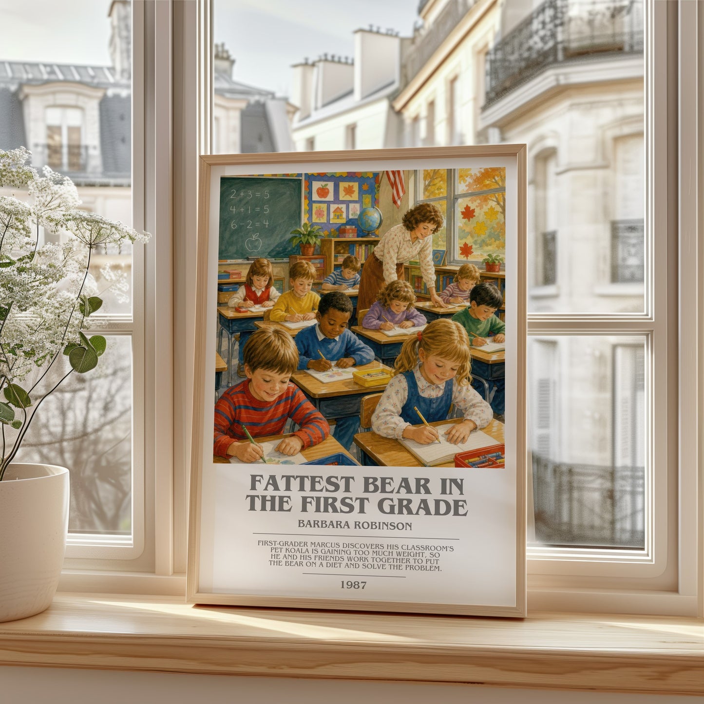 Fattest Bear In The First Grade bookish poster colour and style options – Barbara Robinson book art