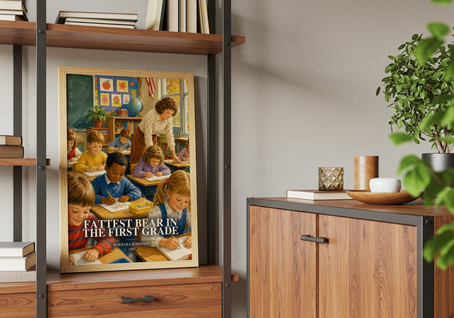Fattest Bear In The First Grade book watercolour illustration paper finish options – matte satin gloss
