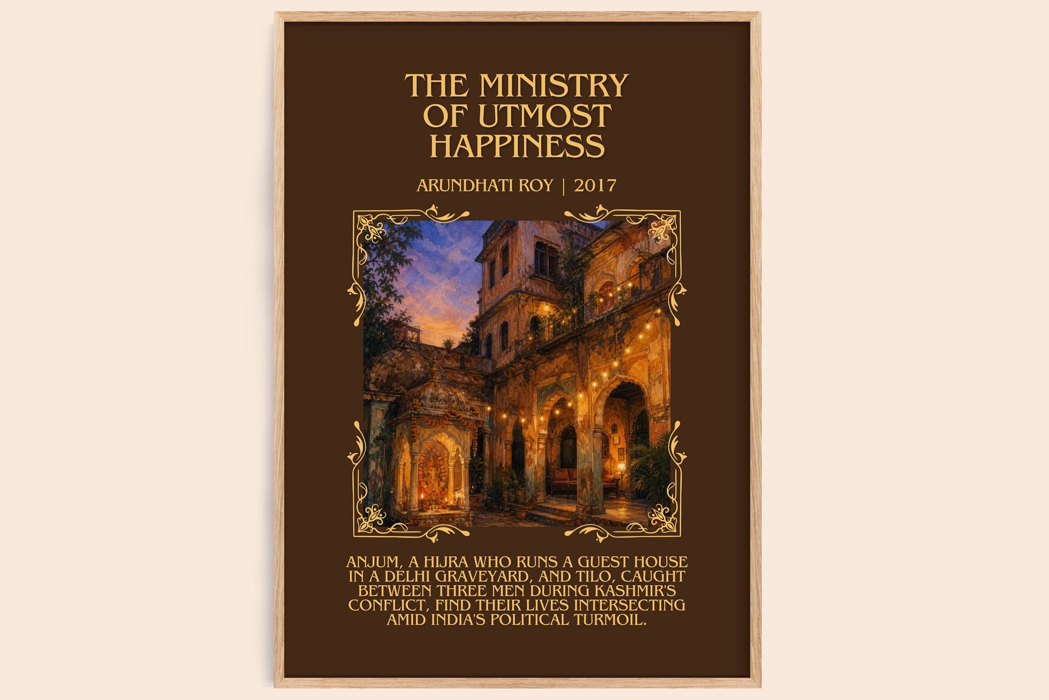 Ministry of Utmost Happiness Minimalist Book Poster by Arundhati Roy