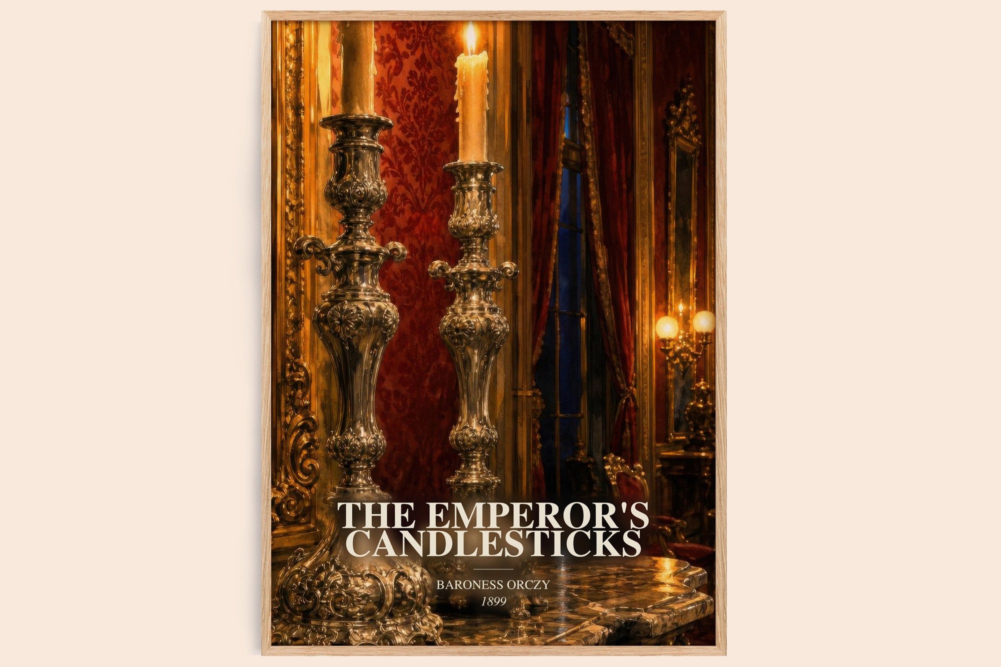 The Emperor'S Candlesticks watercolour book poster by Baroness Orczy – framed literary art print