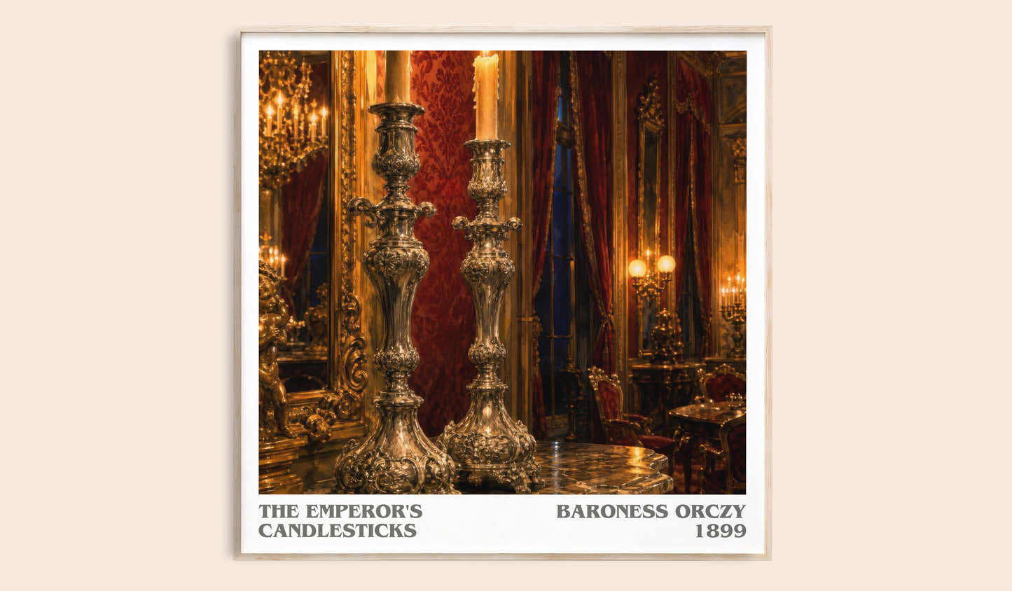 The Emperor'S Candlesticks literary book poster by Baroness Orczy – framed literary art print