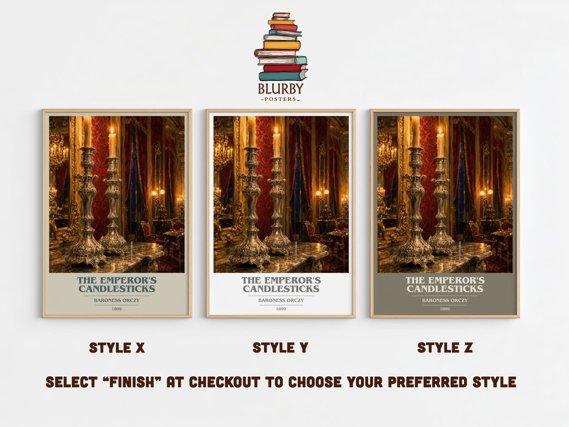 The Emperor'S Candlesticks book cover print in frame leaning in hallway – historical fiction wall art