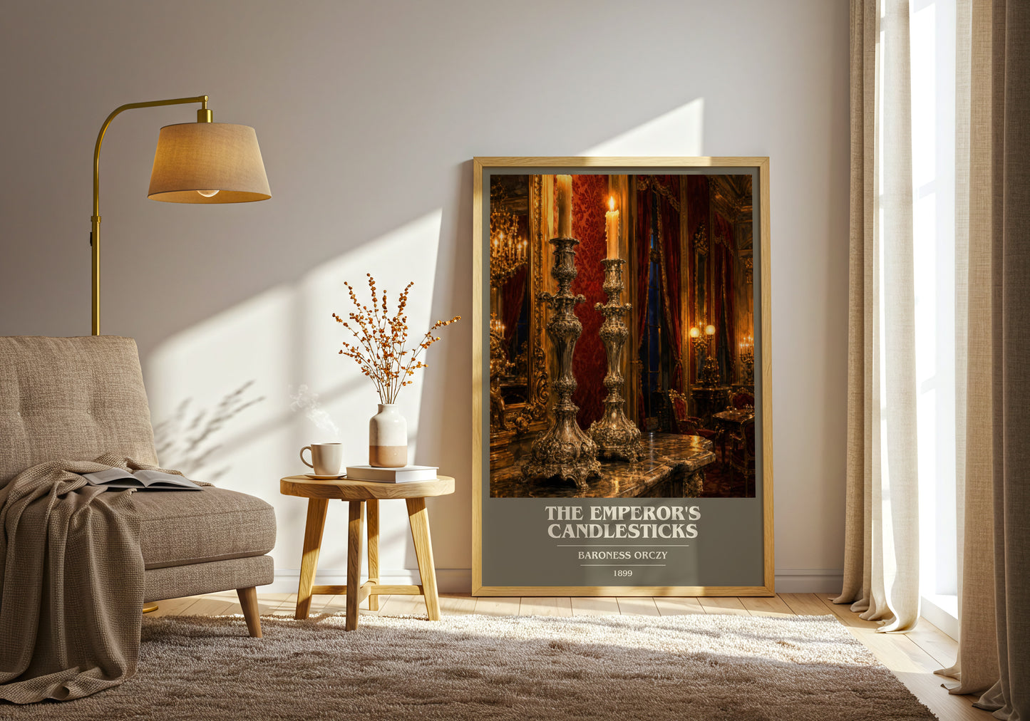 The Emperor'S Candlesticks book cover print on bookshelf – Baroness Orczy fan gift