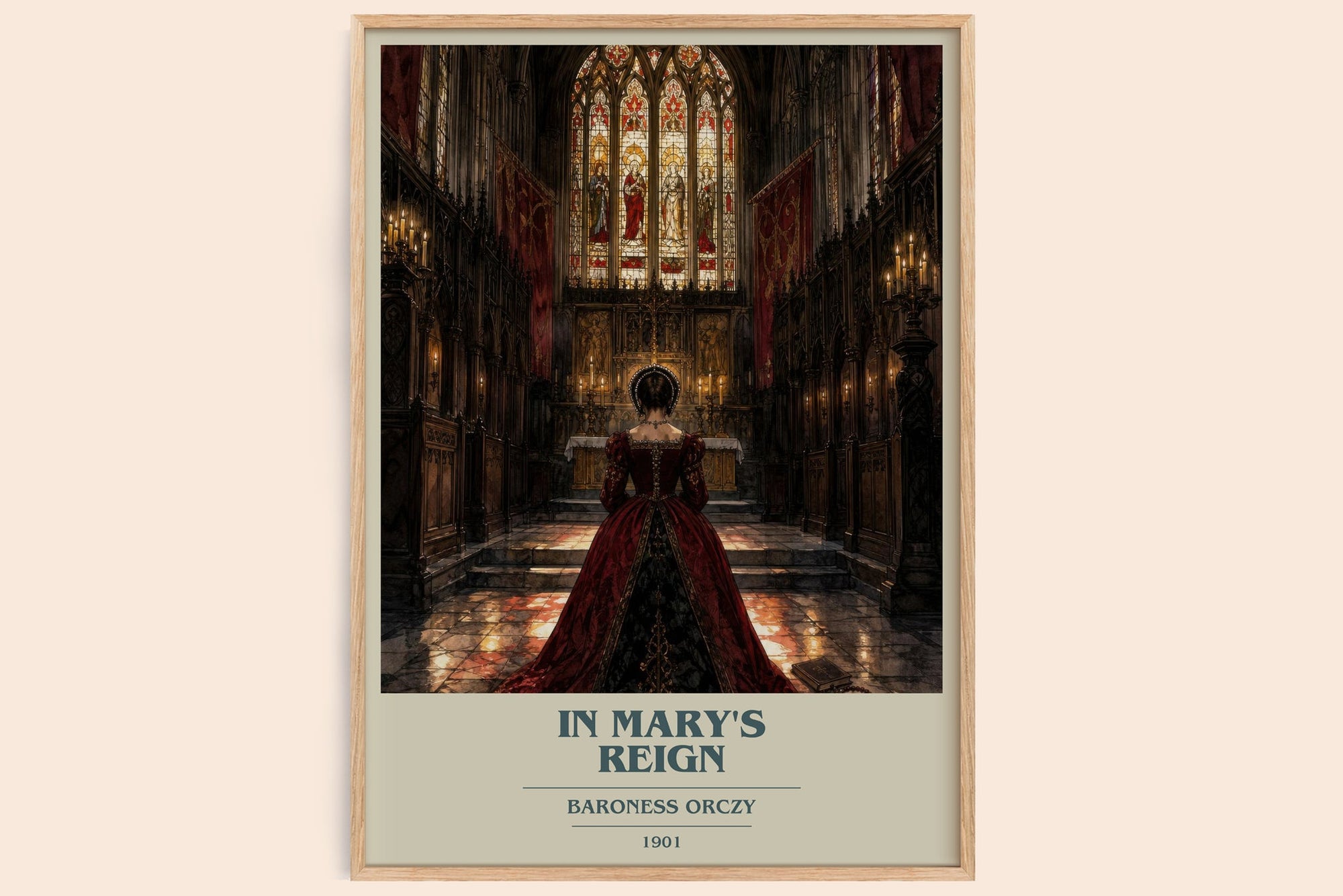 In Mary'S Reign book cover book poster by Baroness Orczy – framed literary art print