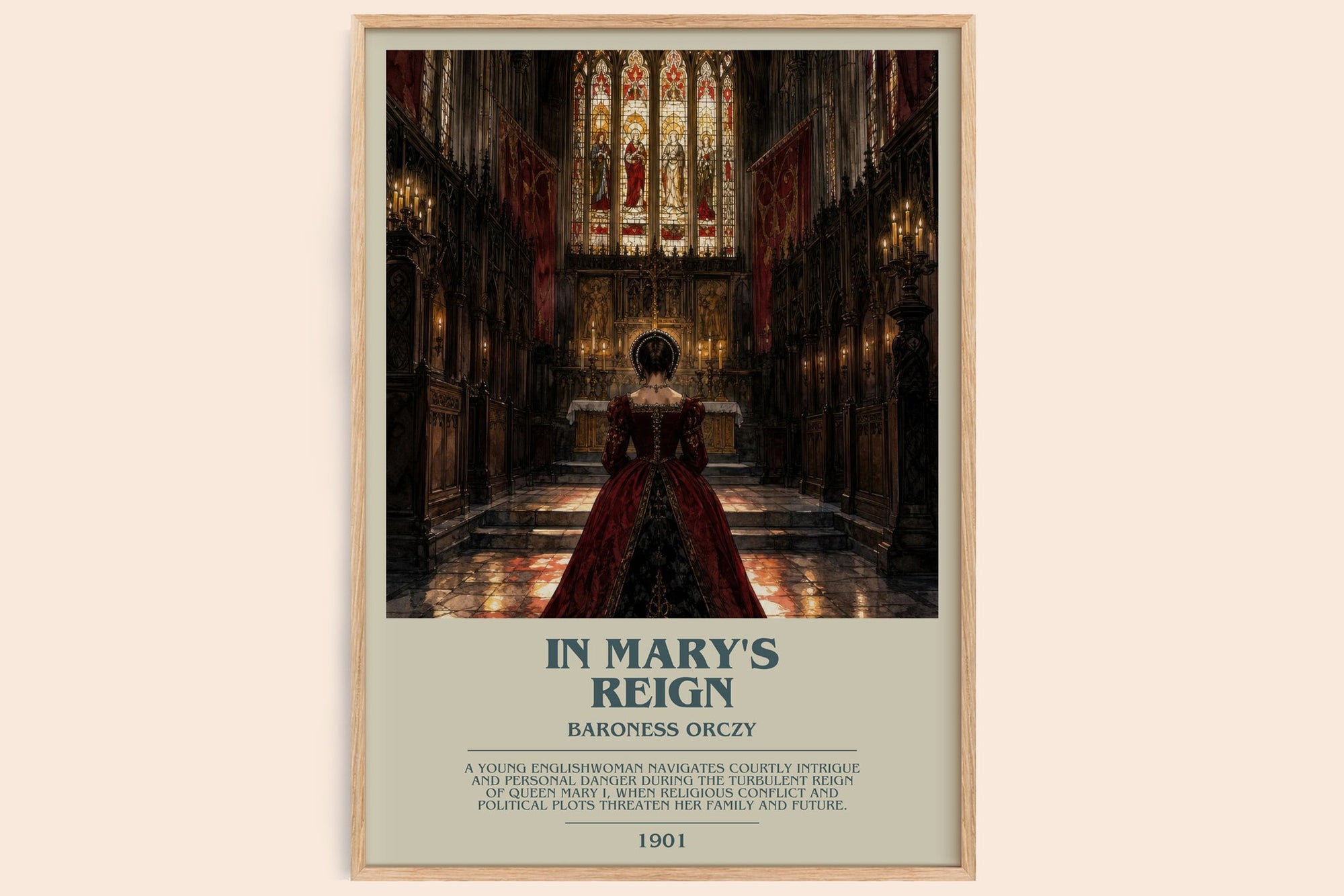 In Mary'S Reign bookish book poster by Baroness Orczy – framed literary art print