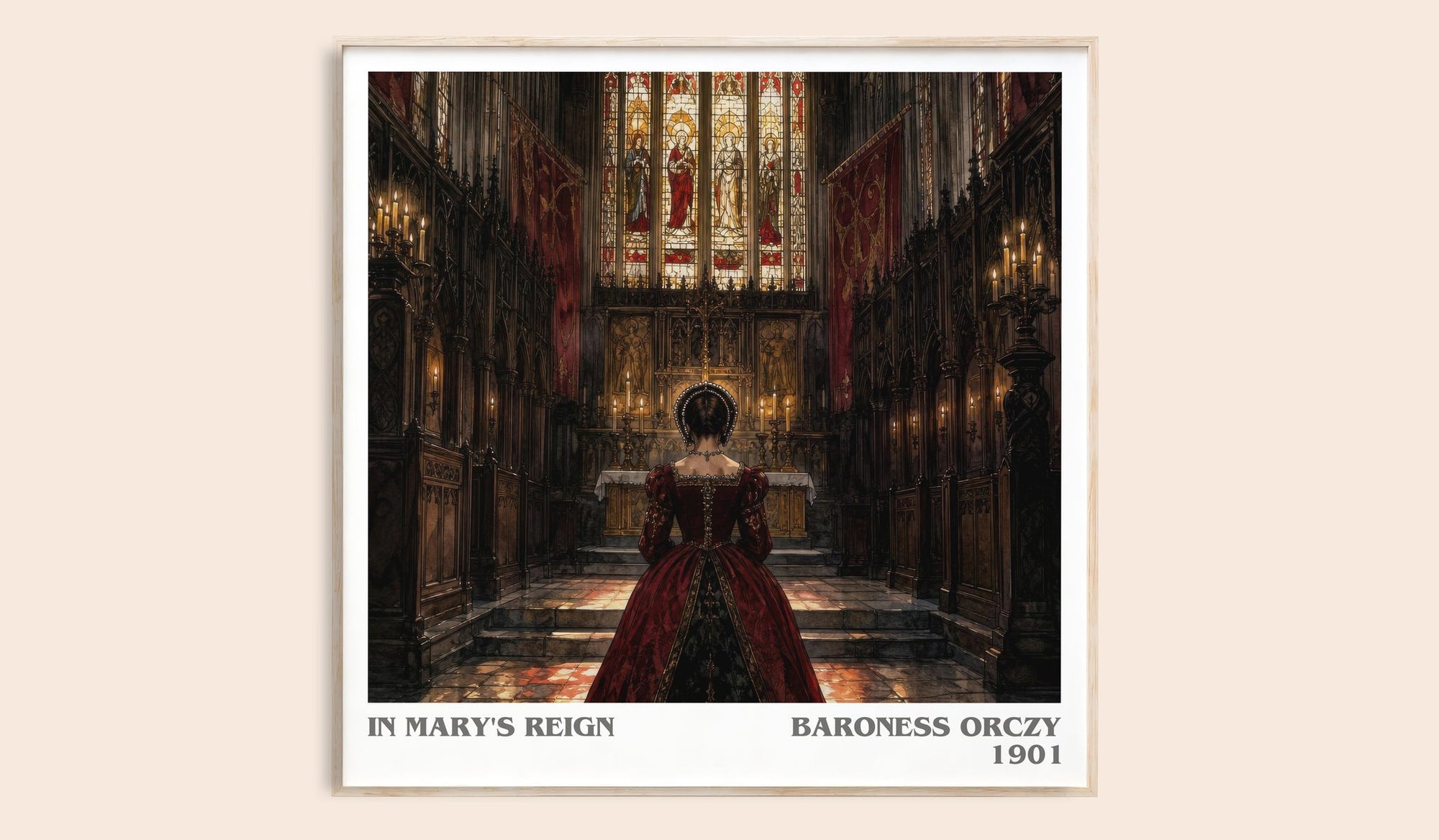In Mary'S Reign literary book poster by Baroness Orczy – framed literary art print