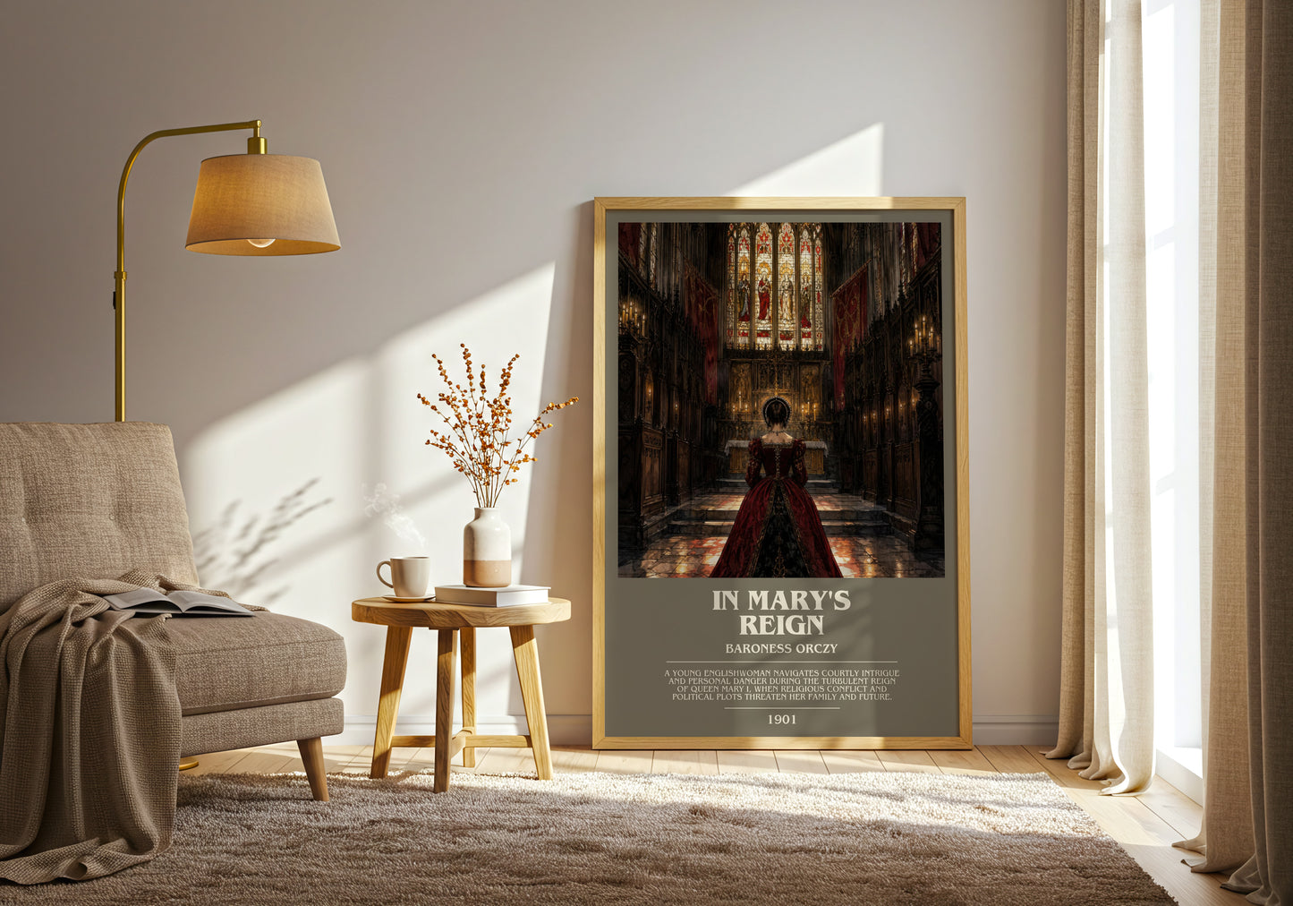 In Mary'S Reign bookish print on bookshelf – Baroness Orczy fan gift