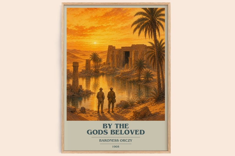 By The Gods Beloved book cover book poster by Baroness Orczy – framed literary art print