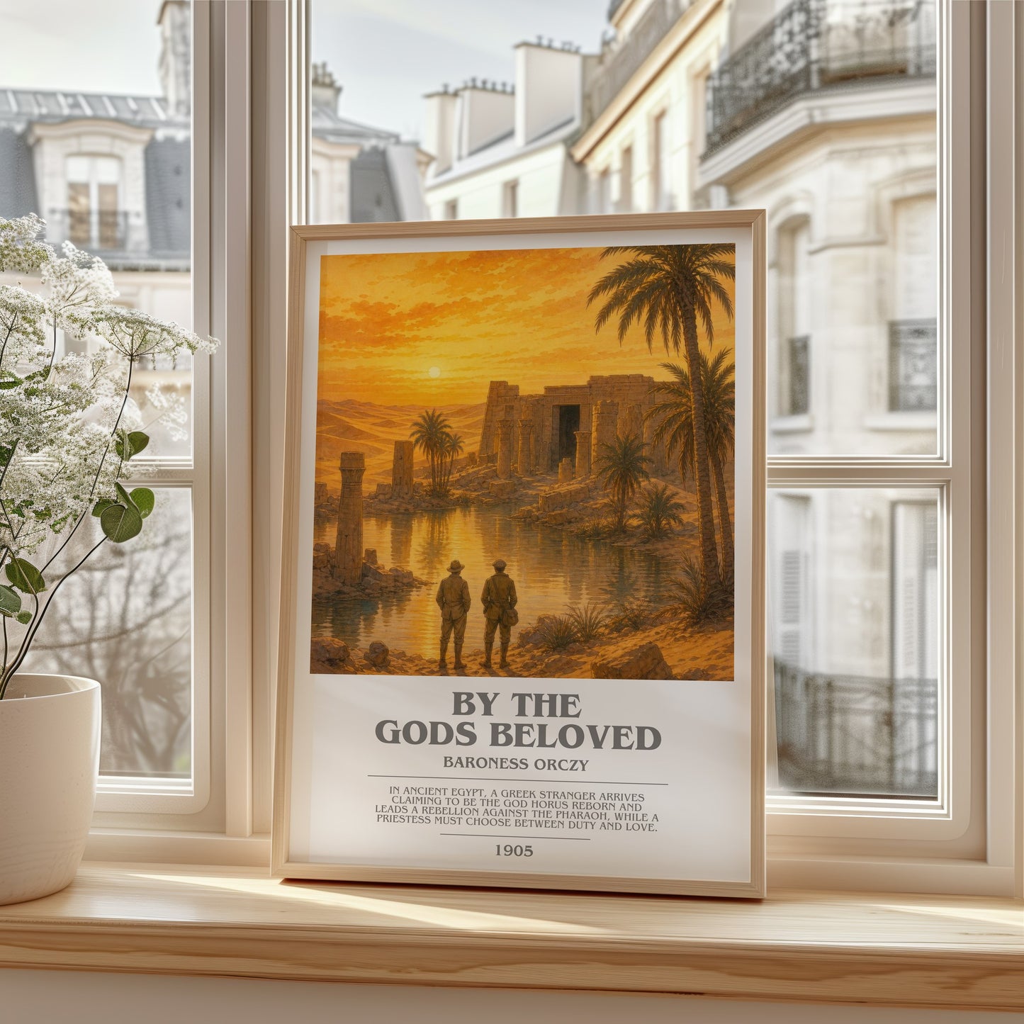 By The Gods Beloved bookish poster colour and style options – Baroness Orczy book art