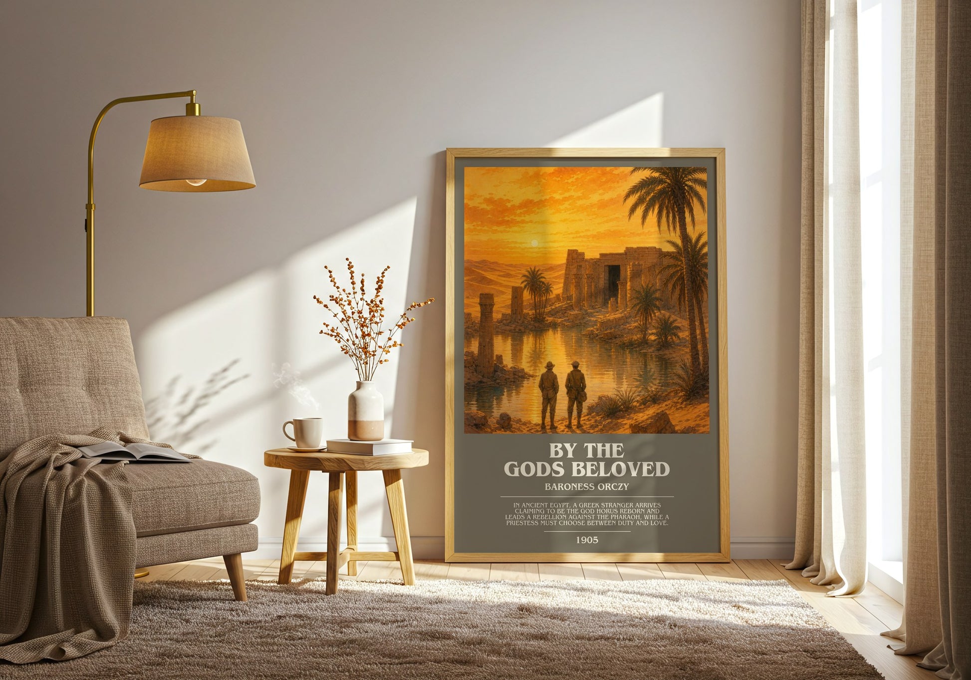 By The Gods Beloved bookish print on bookshelf – Baroness Orczy fan gift