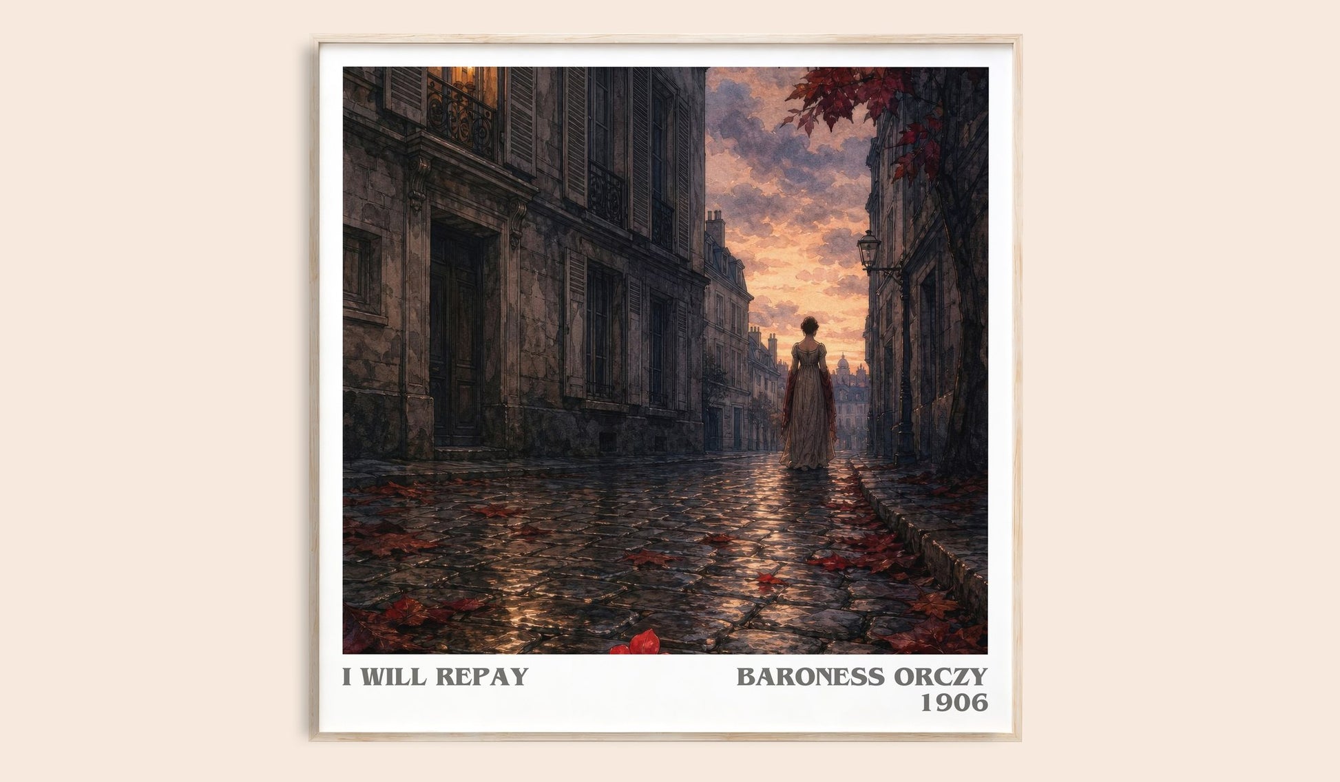 I Will Repay literary book poster by Baroness Orczy – framed literary art print