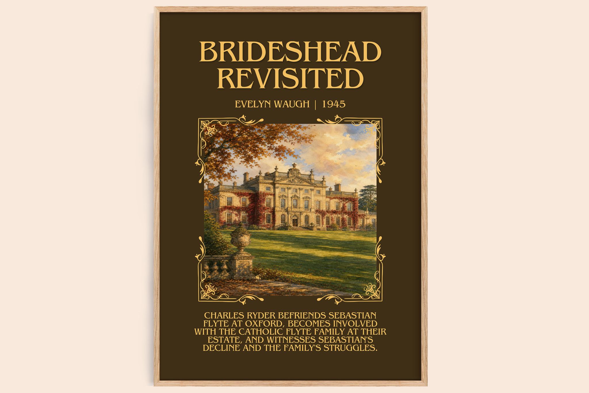 Brideshead Revisited Minimalist Book Poster by Evelyn Waugh