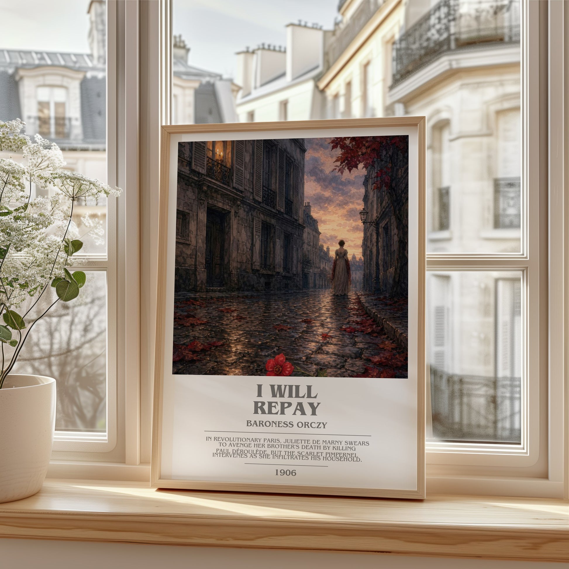 I Will Repay bookish poster colour and style options – Baroness Orczy book art