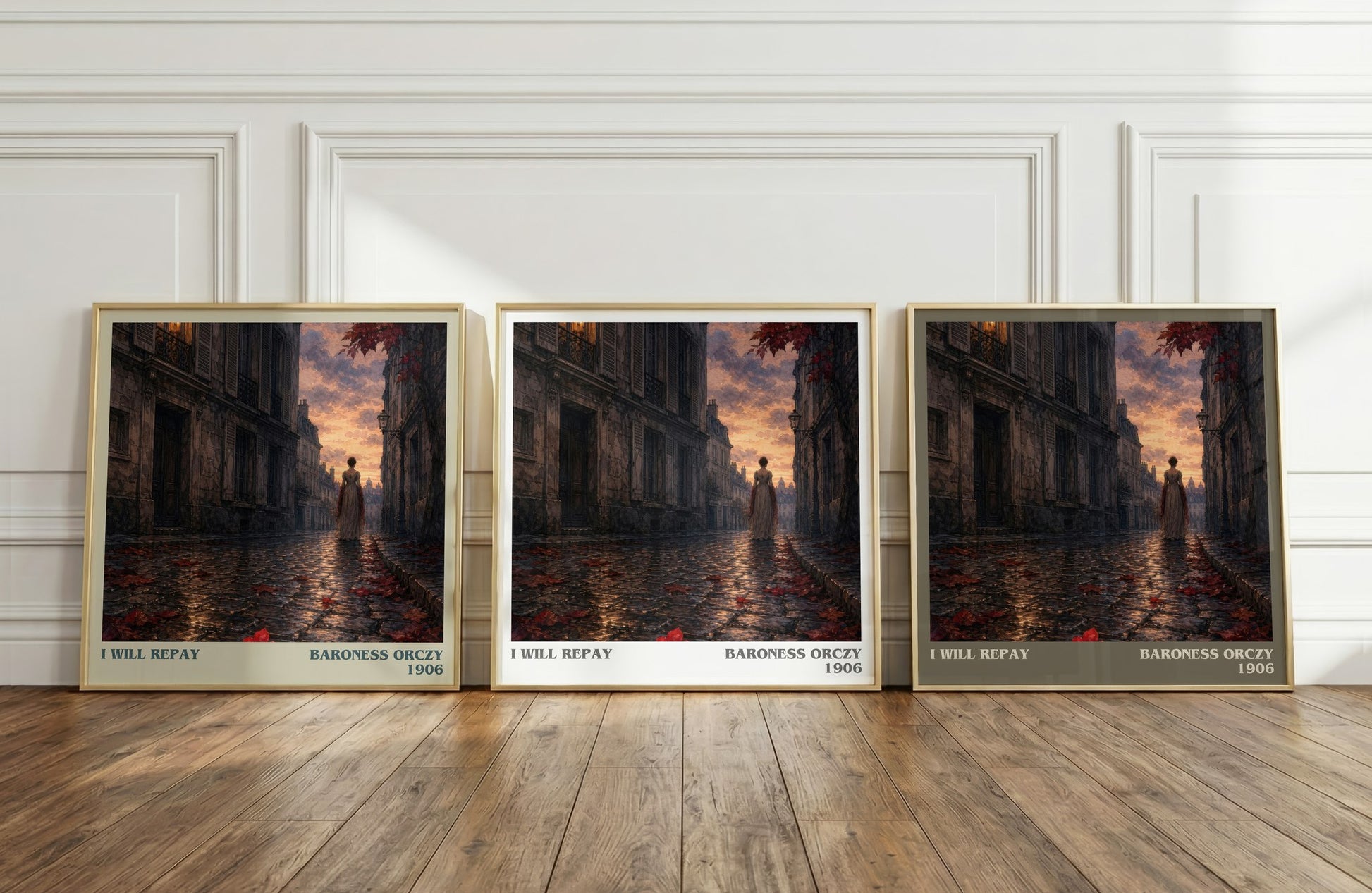 I Will Repay literary art print colour and style options – Baroness Orczy book art