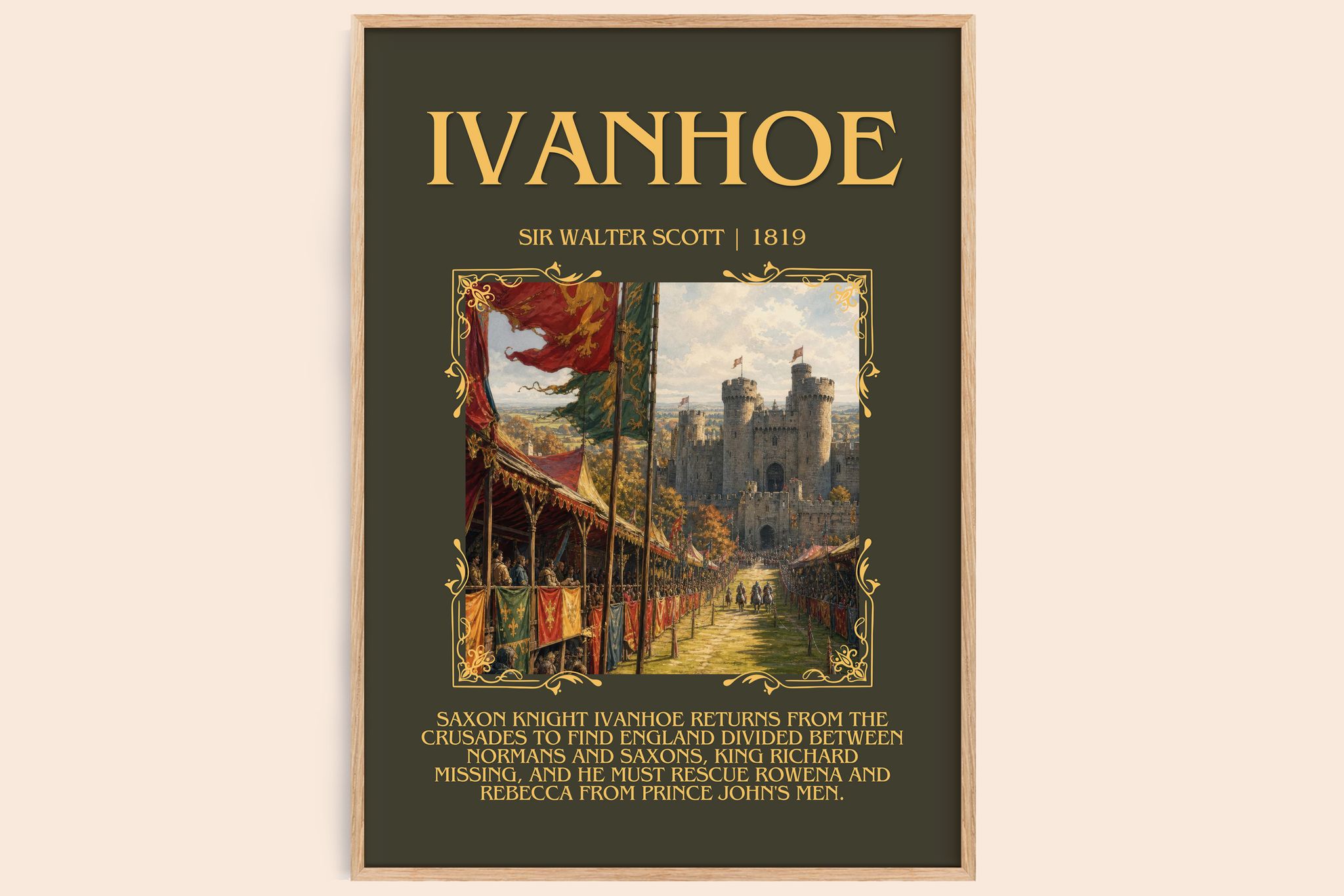 Ivanhoe Minimalist Book Poster by Sir Walter Scott