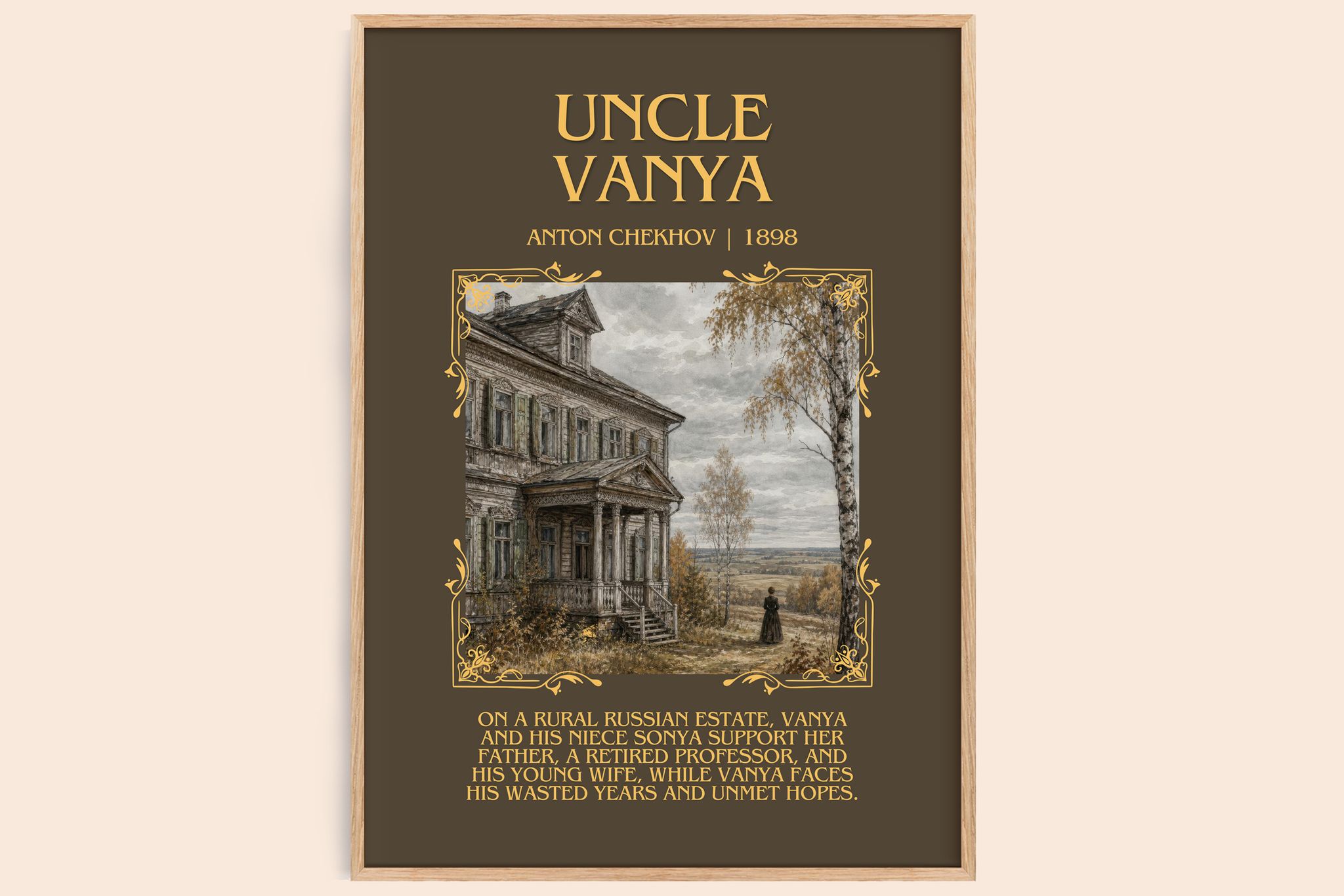 Uncle Vanya Minimalist Book Poster by Anton Chekhov