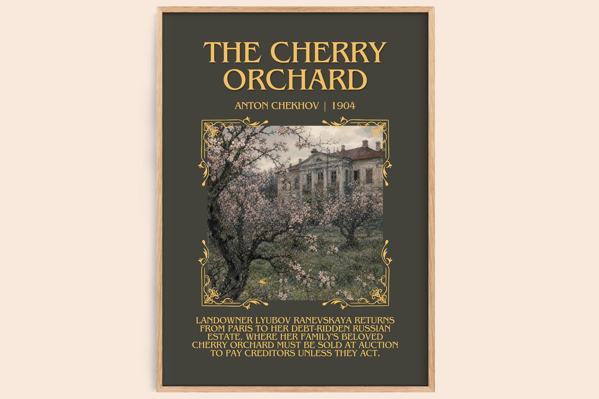 The Cherry Orchard Minimalist Book Poster by Anton Chekhov