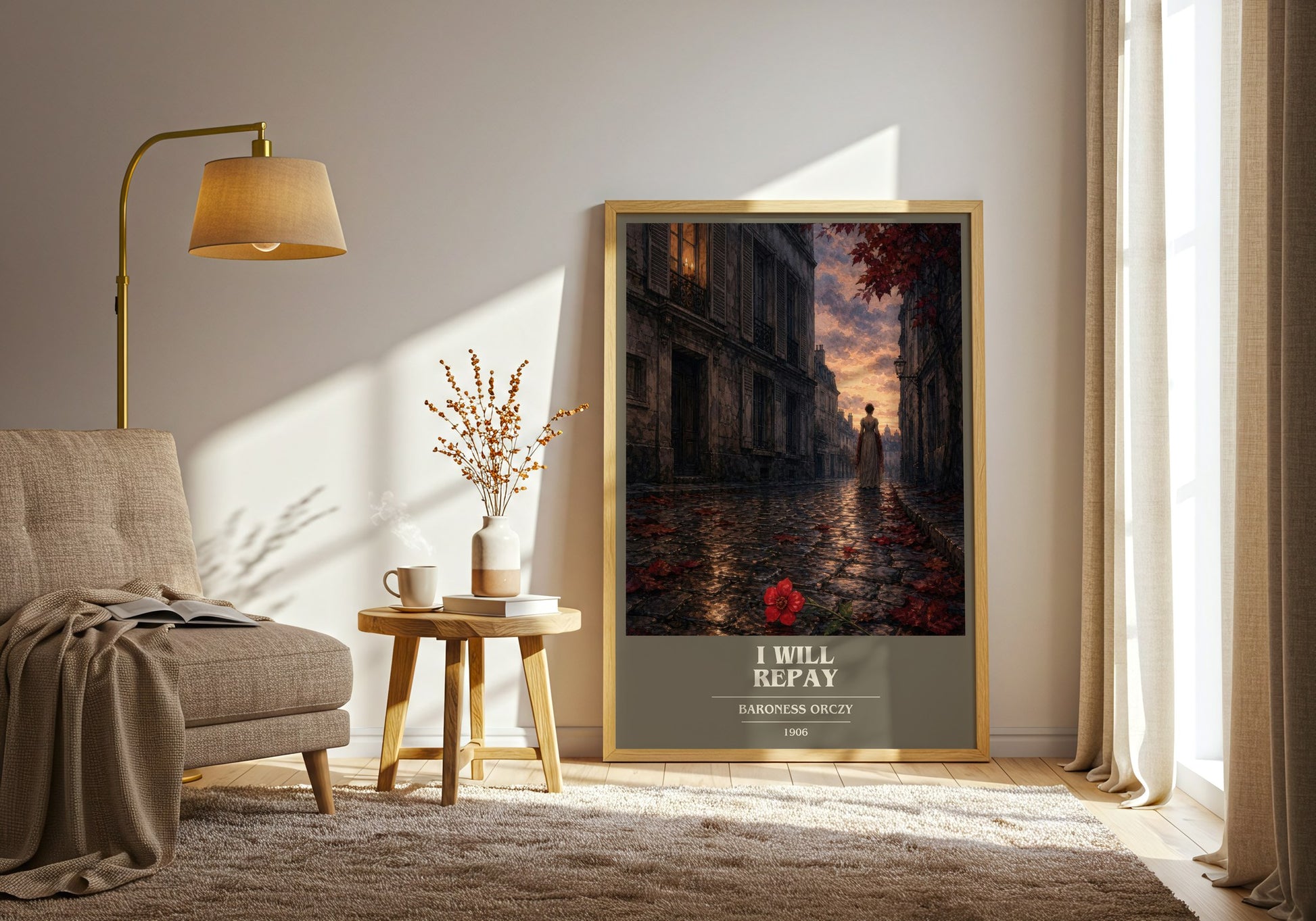 I Will Repay book cover print on bookshelf – Baroness Orczy fan gift