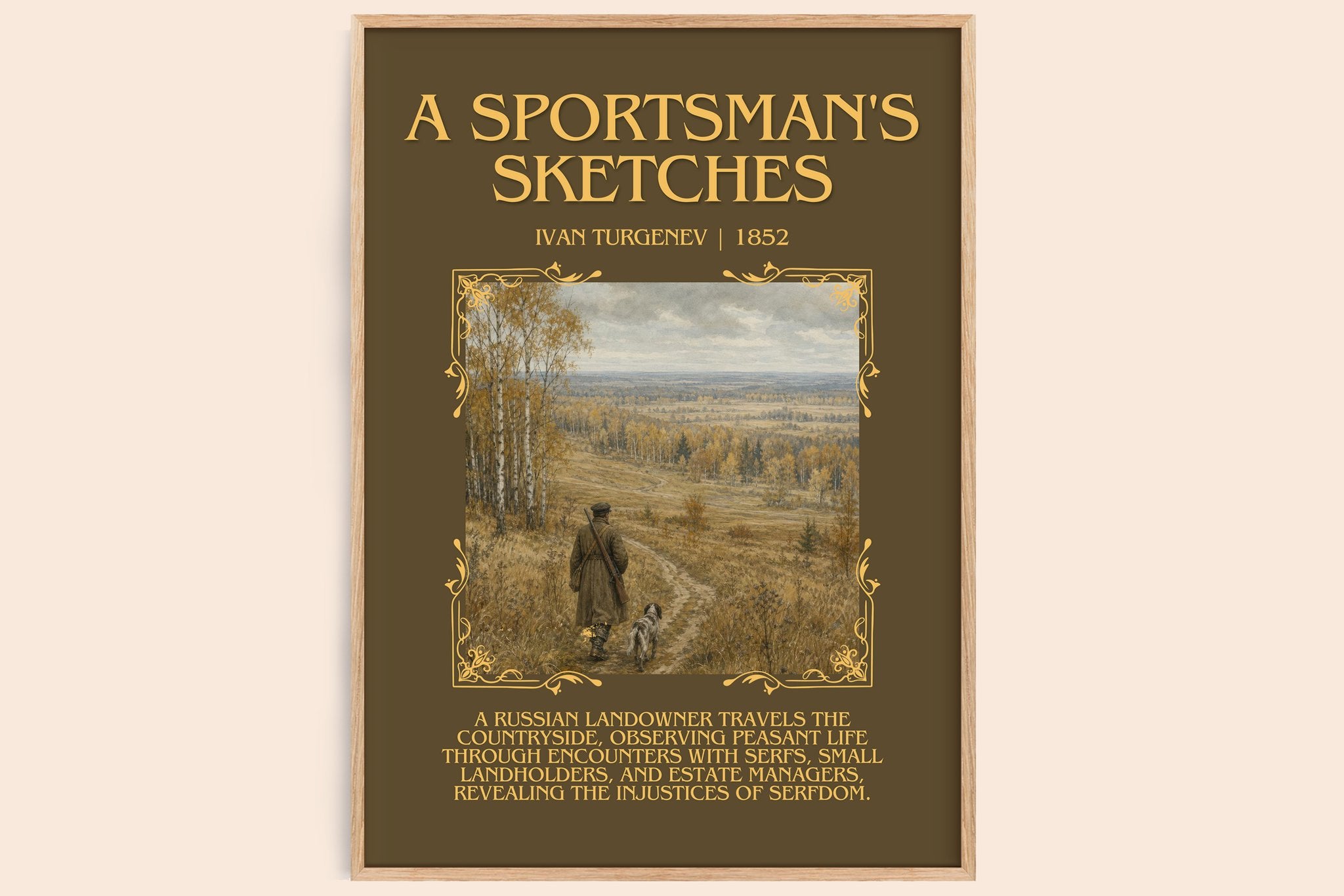 A Sportsman's Sketches Minimalist Book Poster by Ivan Turgenev