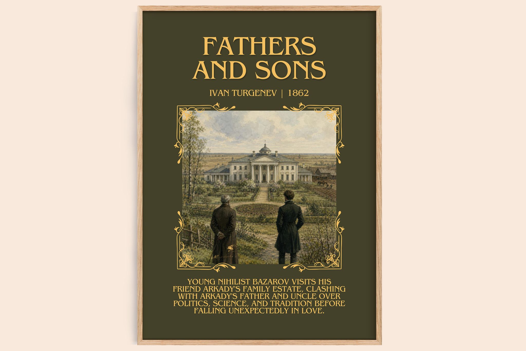 Fathers and Sons Minimalist Book Poster by Ivan Turgenev