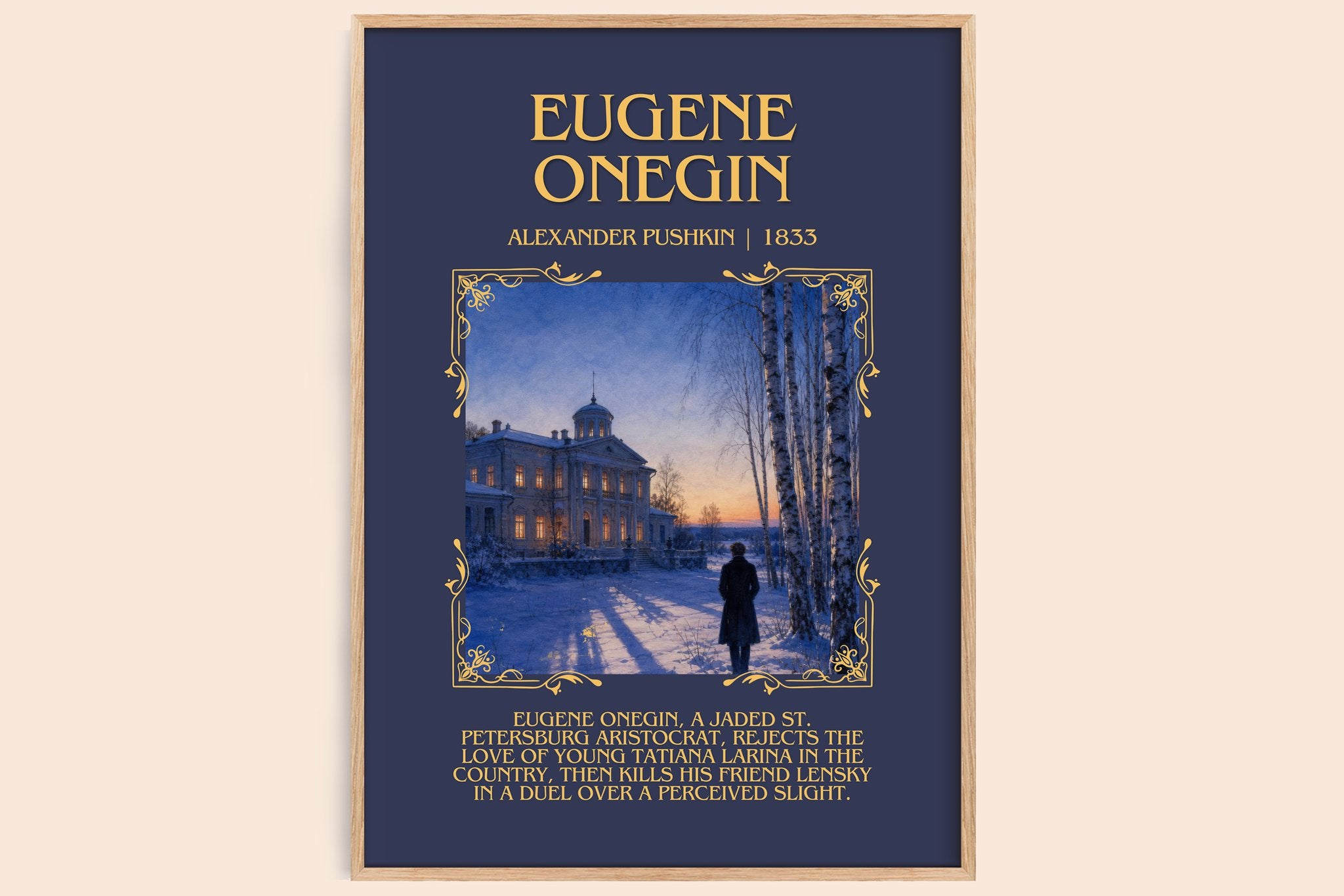 Eugene Onegin Minimalist Book Poster by Alexander Pushkin