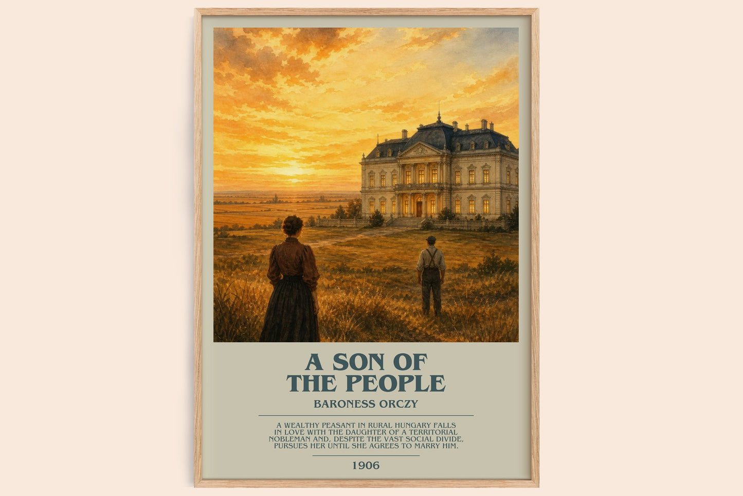 A Son Of The People bookish book poster by Baroness Orczy – framed literary art print