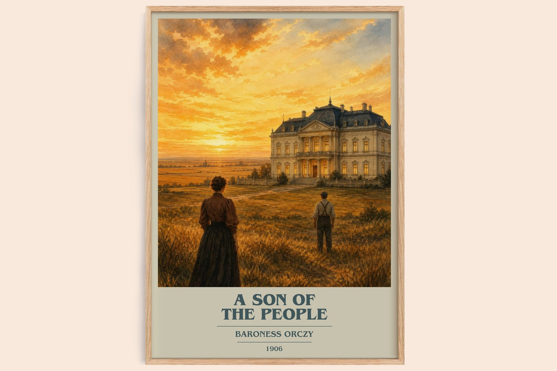 A Son Of The People book cover book poster by Baroness Orczy – framed literary art print